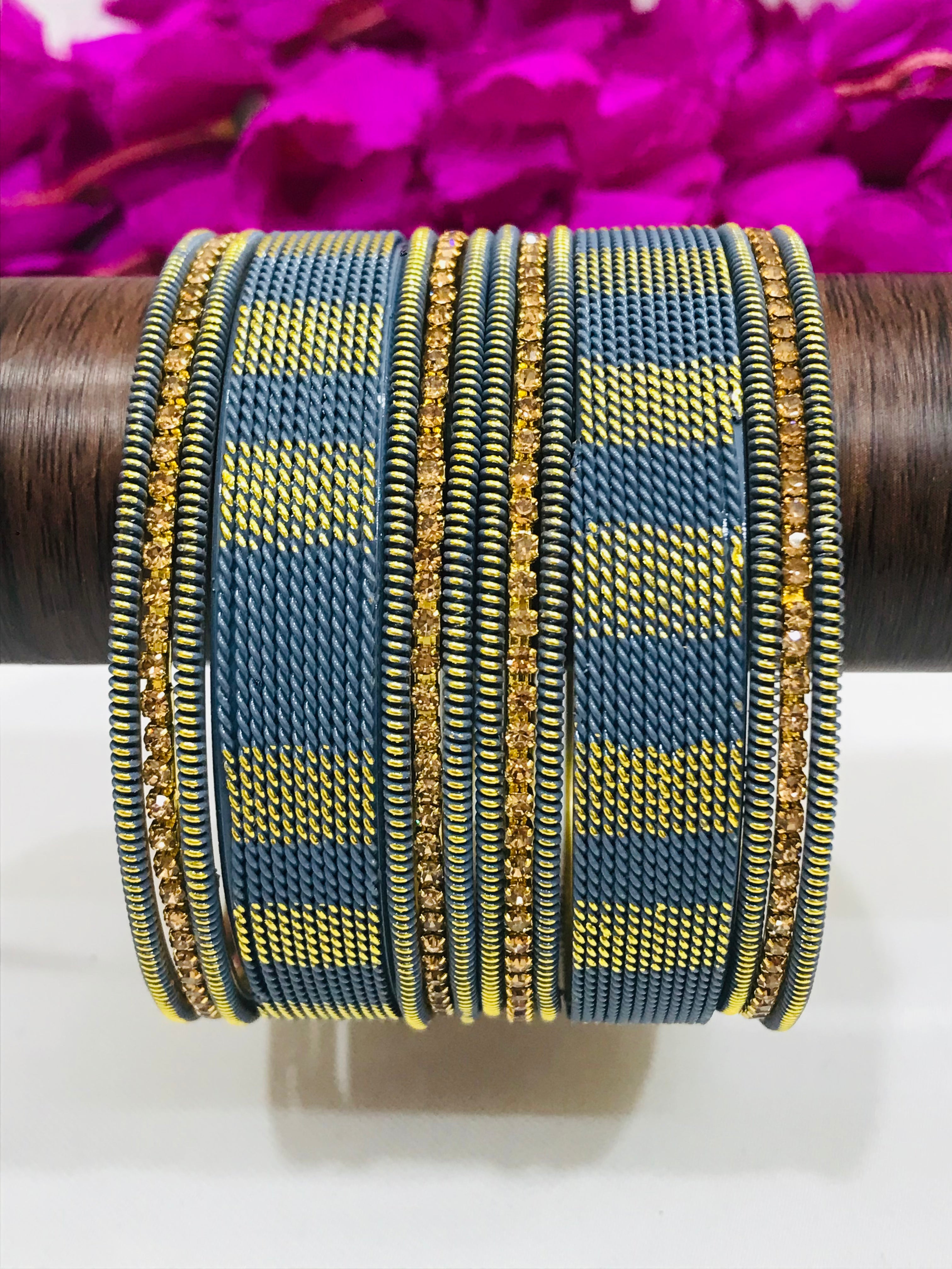 Stylish Gray Spiral Metal Bangles for Women - Trendy Twisted Designer Bracelets - Perfect for Casual Wear, Office Accessories & Gift Giving
