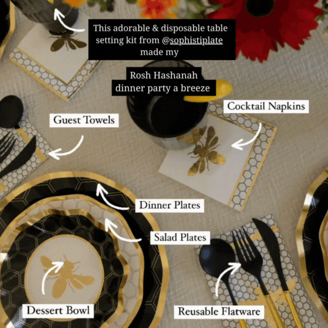 Eco-Friendly Honeybee Wavy Paper Plates - 8 Pack Disposable Dinner Plates for Parties, Picnics & BBQs | Biodegradable & Sturdy