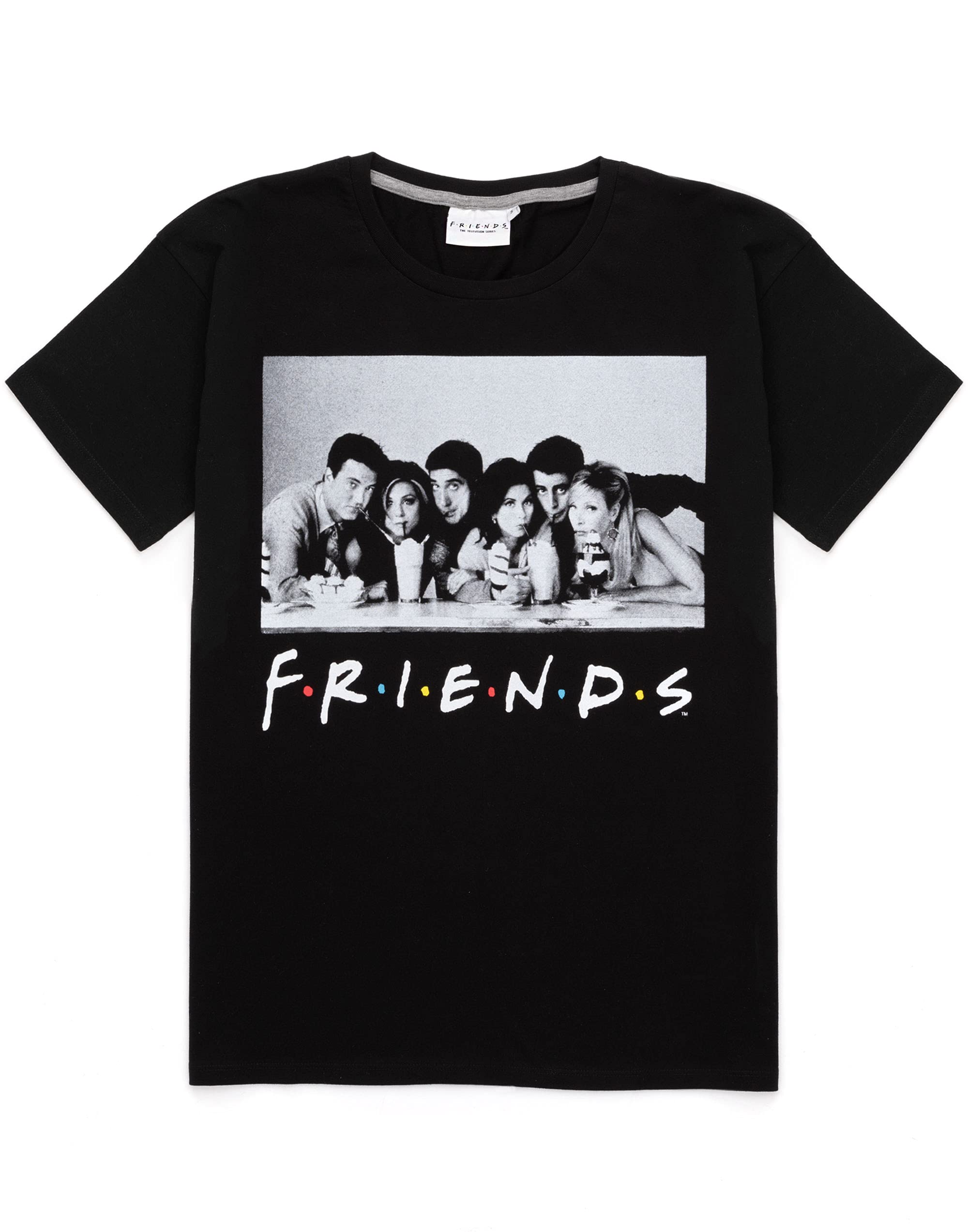 Friends TV Show Pajama Set for Women - Soft Cotton Loungewear with T-Shirt & Bike Shorts | Sleepwear, Relaxing at Home, Girls Night Out