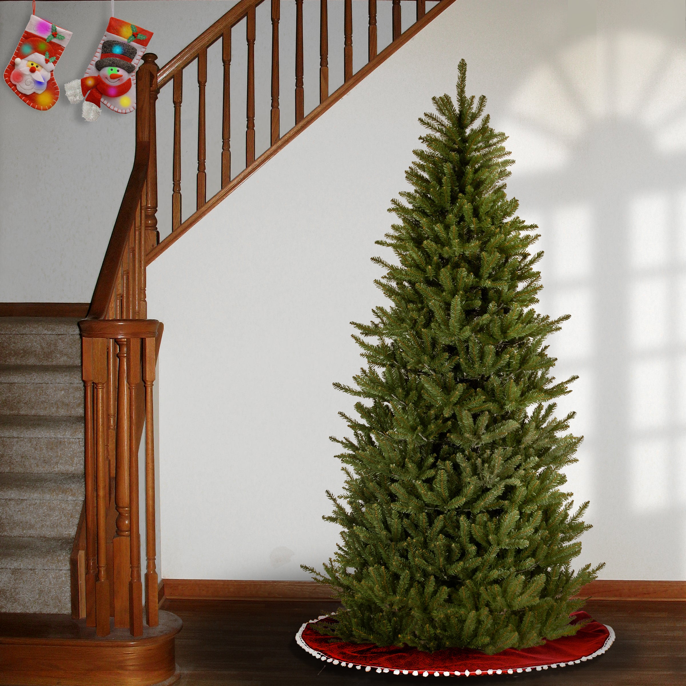 9 ft. Natural Fraser Fir Slim Christmas Tree - Perfect for Small Spaces & Cozy Holiday Decor