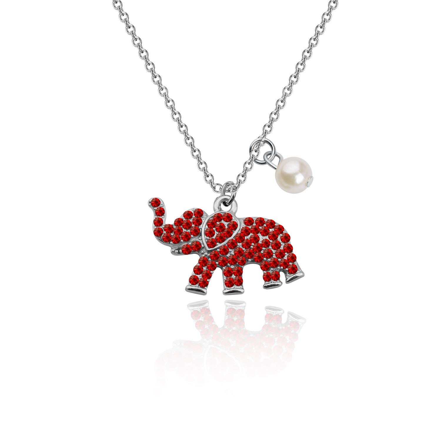 CHOORO Red Elephant Charm Necklace - Greek Sorority Jewelry Gift for Sisters, Birthday & Graduation - Perfect for Sorority Events, Initiation Ceremonies & Sisterhood Bonding