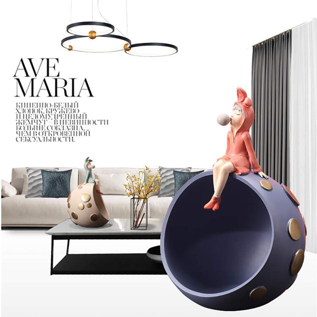 Bubble Girl Statue Key Tray - Decorative Entryway Bowl for Keys, Coins & Watches | Multifunctional Home Decor for Coffee Tables & Nightstands | Perfect for Organizing Essentials in Living Room, Bedroom or Office (Orange)