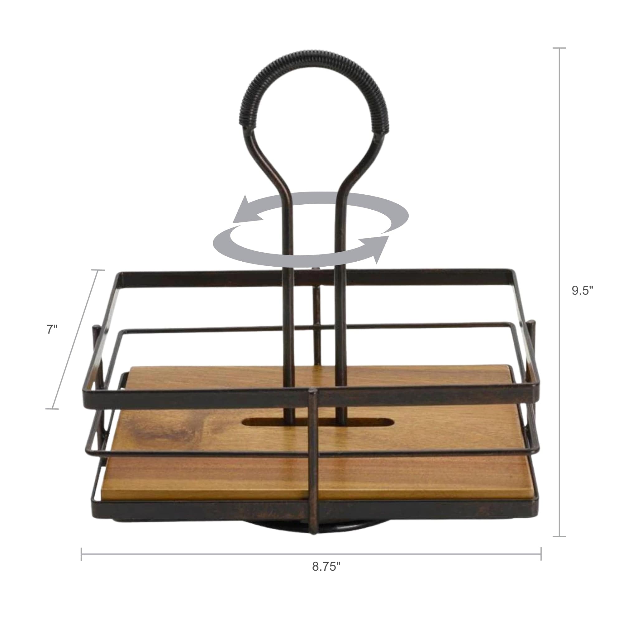 Nova Rotating Condiment Caddy - 360° Spinning Spice Organizer for Kitchen Countertop | Perfect for Salt, Pepper, Oil & Vinegar Storage | Space-Saving Condiment Holder for Dining Table & Pantry Organization