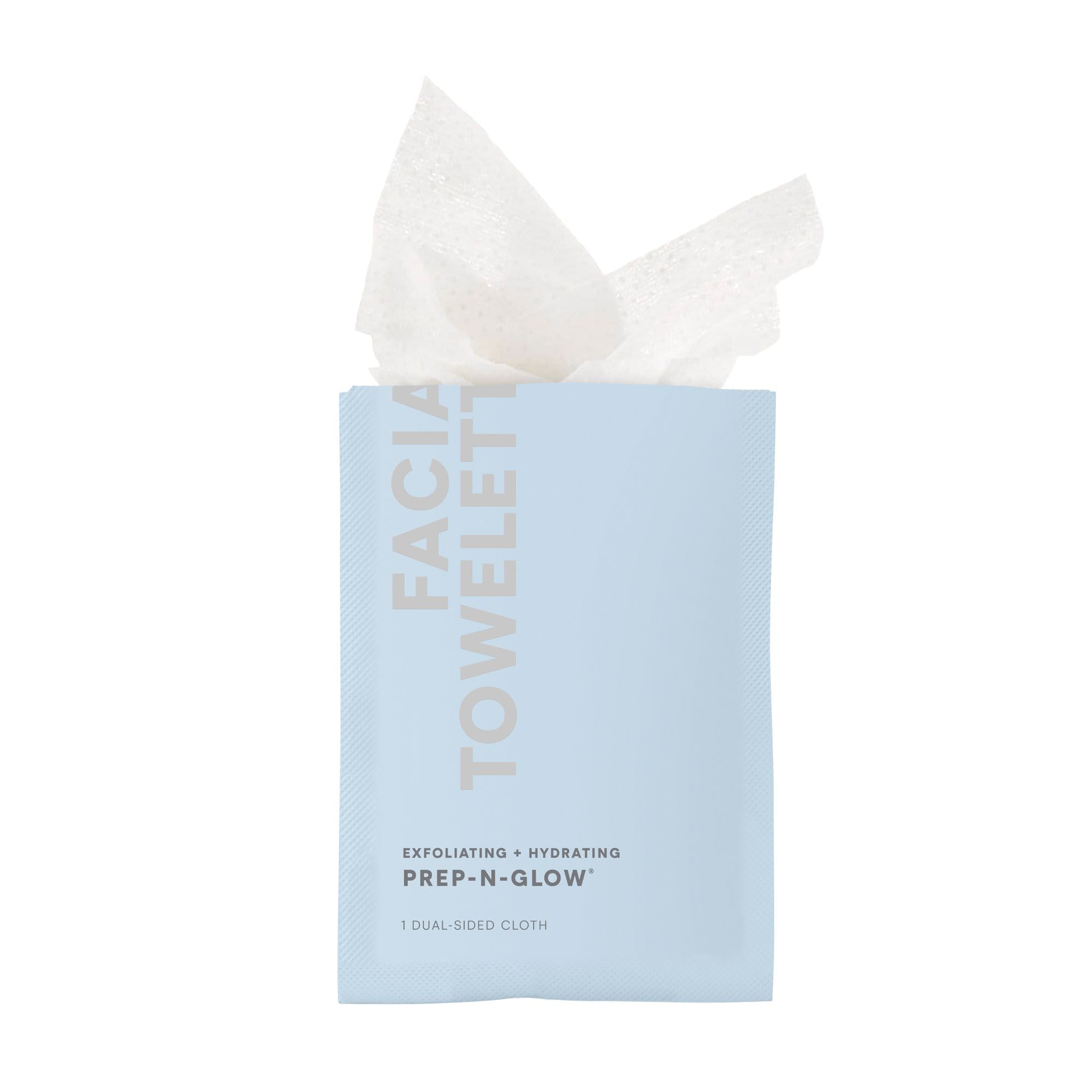 NuFACE Prep N Glow Facial Cleansing & Exfoliating Wipes - 20 Pack for Daily Skincare & Travel Use