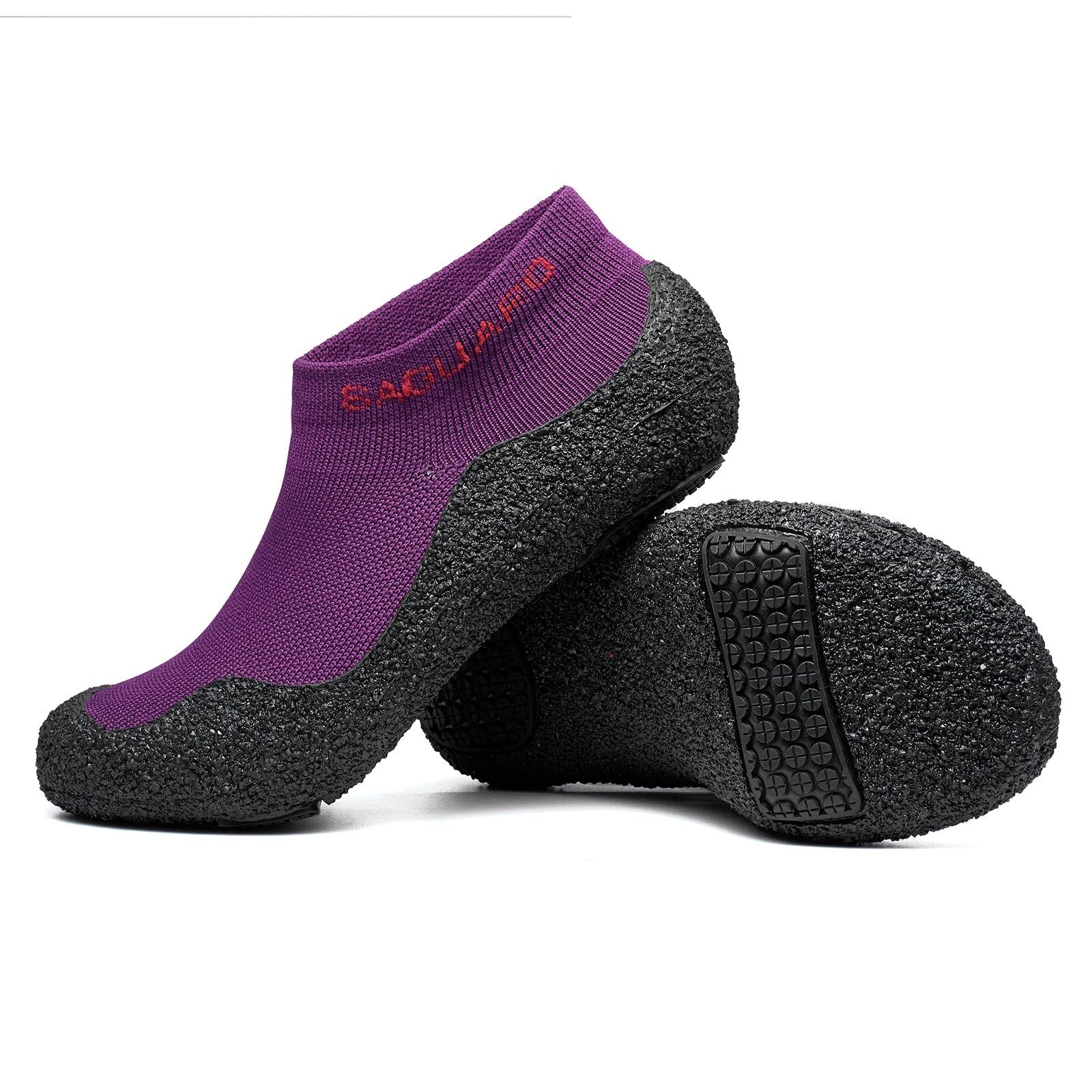 SAGUARO Women's Barefoot Sock Shoes - Non-Slip Water Shoes for Yoga, Beach, Pool & Travel - Breathable Lightweight Minimalist Shoes for Women