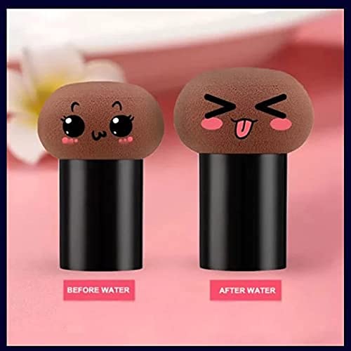 SUNISA Mushroom Head Beauty Blender - Soft Powder Puff for Makeup & Foundation - Pack of 3 Multicolor - Perfect for Daily Makeup & Travel