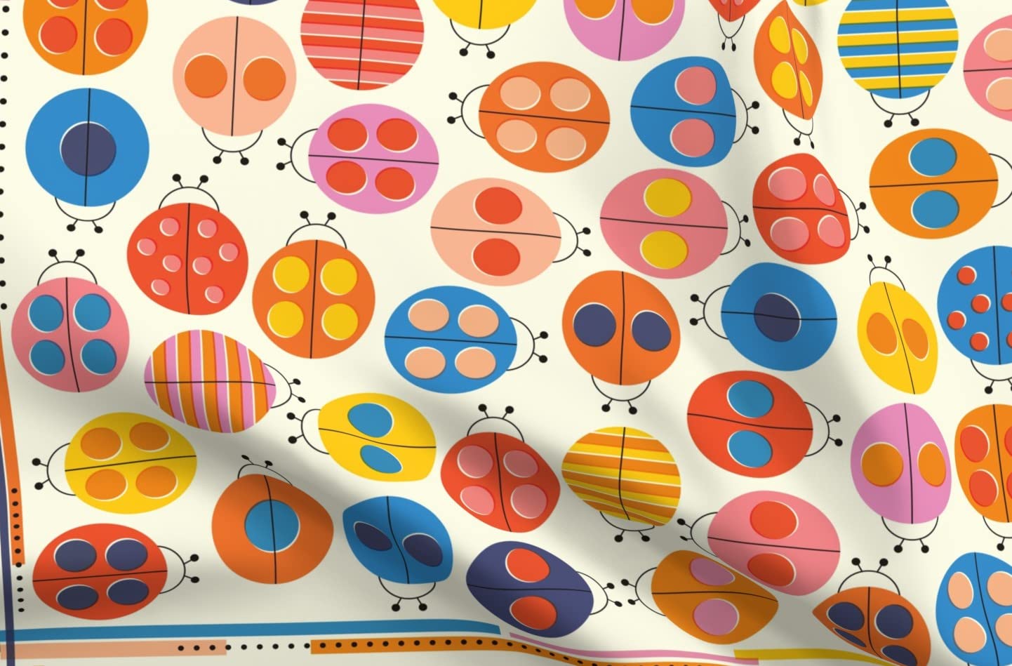 Spoonflower Organic Cotton Sateen Fabric - Playful Polka Dot Print Fat Quarter for Quilting, Sewing, Apparel & Home Decor | Perfect for DIY Projects, Baby Clothes & Modern Home Accents