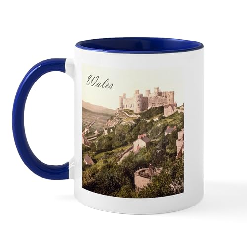 White/Navy Inside - Wales Harlech Castle Mug
