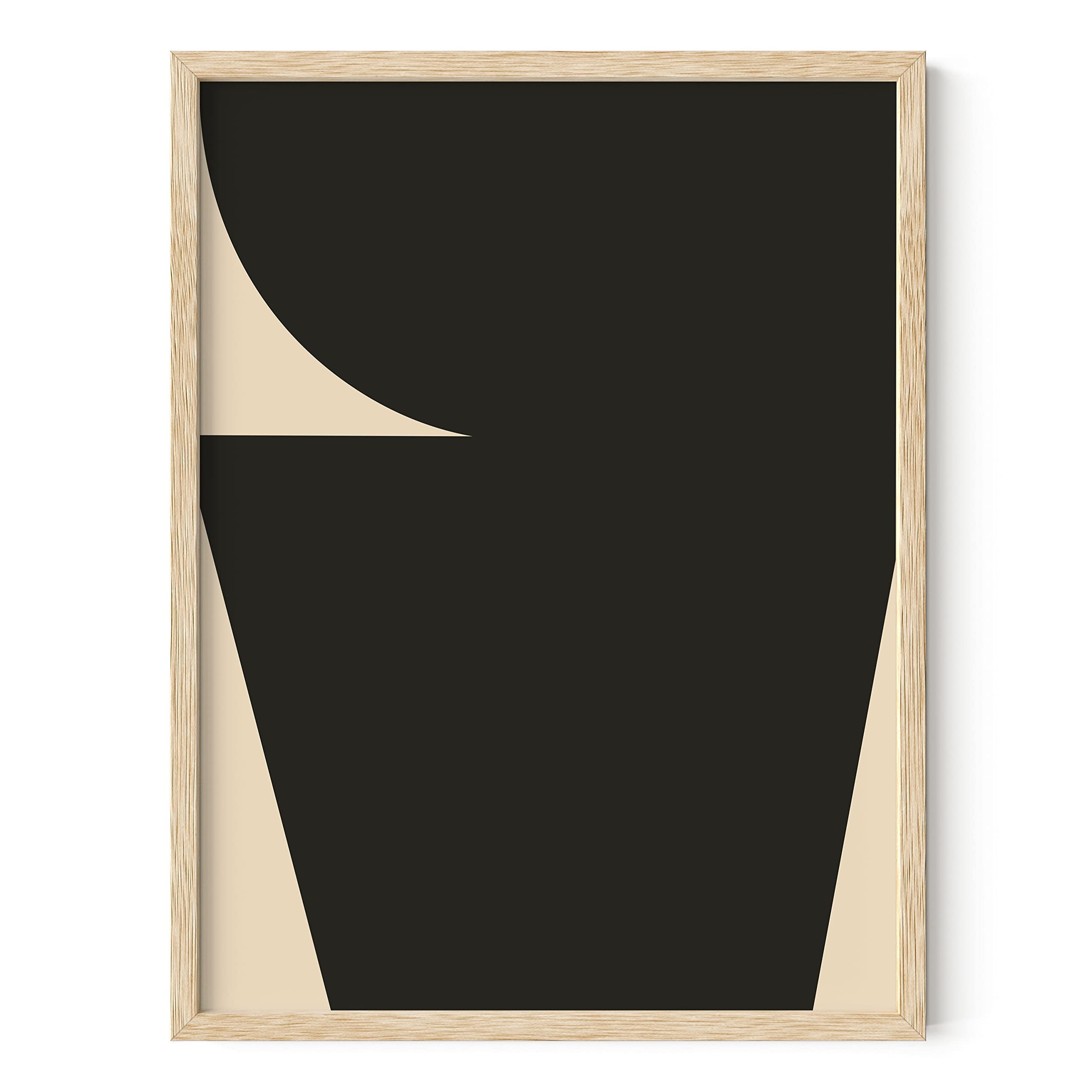 HAUS AND HUES Black and White Abstract Art Print - Mid Century Modern Wall Decor | 12x16 Inch Unframed Poster | Perfect for Living Room, Bedroom & Office Decor