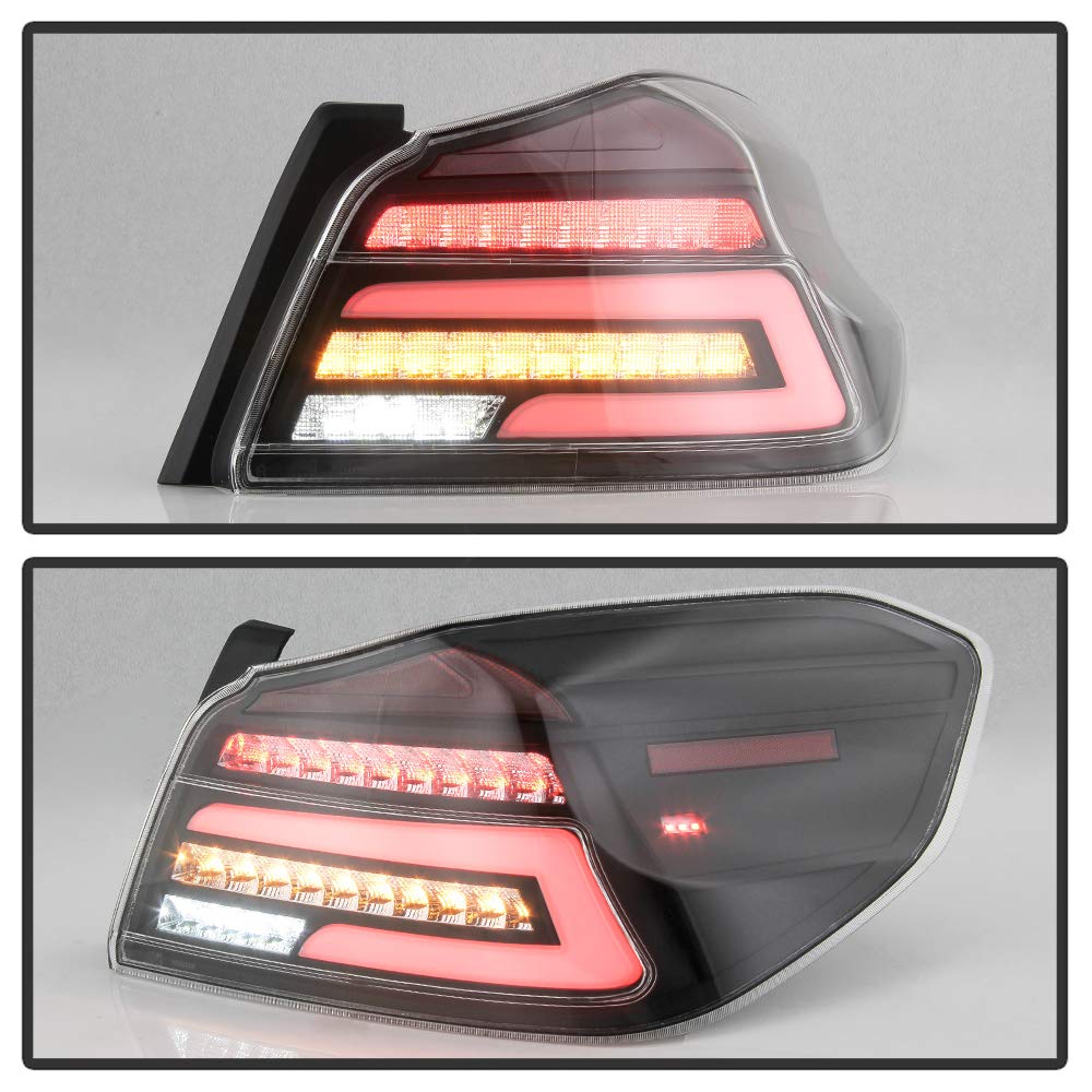ACANII Black Housing Full LED Tail Lights for 2015-2019 Subaru WRX & WRX STI - Pair (Left+Right) | Enhanced Visibility & Stylish Upgrade for Night Driving & Car Customization