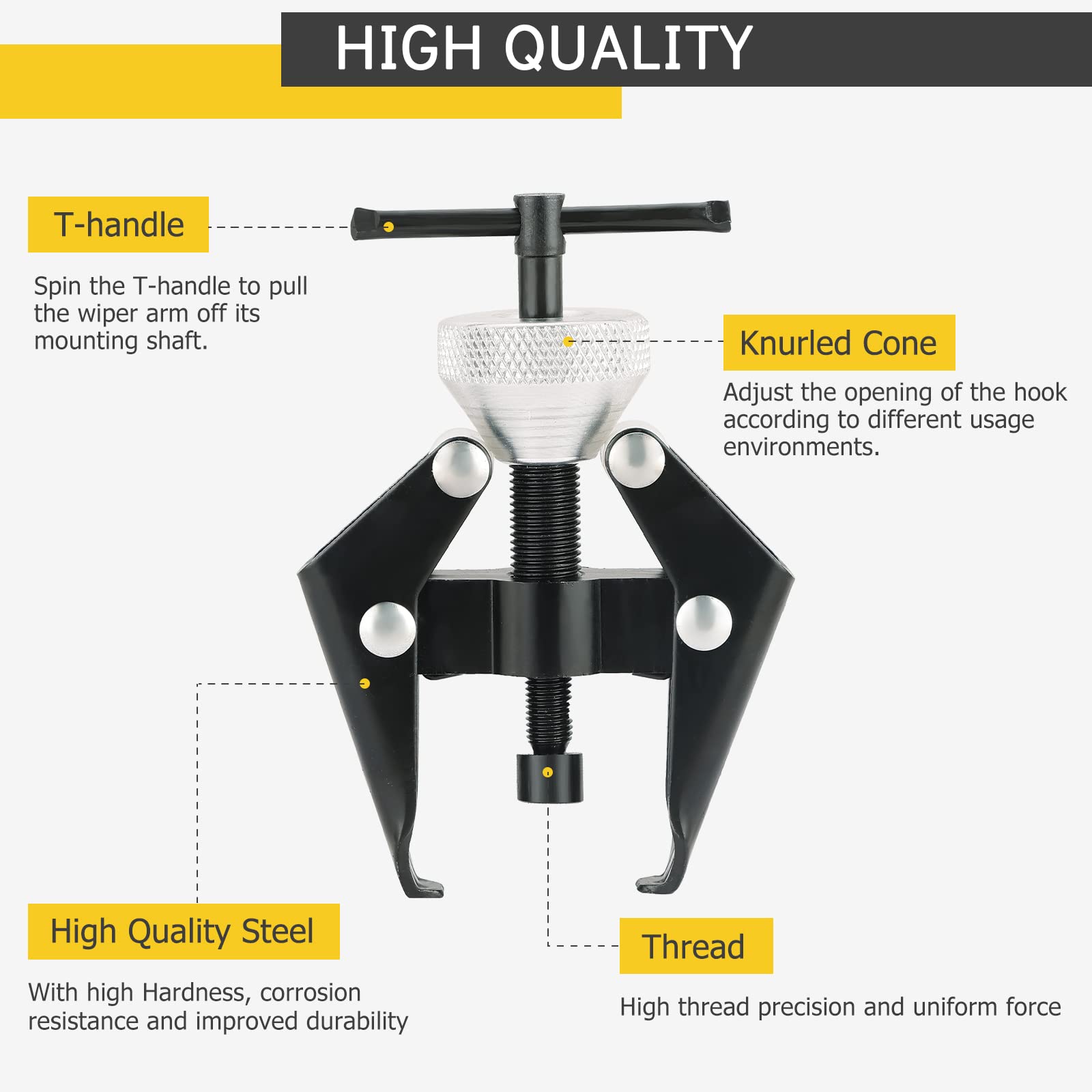 Battery Terminal and Wiper Arm Puller Tool Kit (6-28mm) - Professional Windshield Wiper Removal Tool, Wiper Arm Bearing Remover for Car Repair | Perfect for Auto Mechanics & DIY Vehicle Maintenance