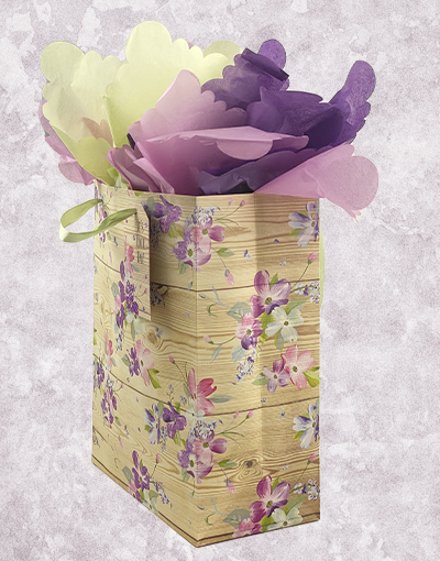 Farmhouse Posies Garden Gift Bags - Floral Themed Gift Bags for Weddings, Baby Showers & Party Favors