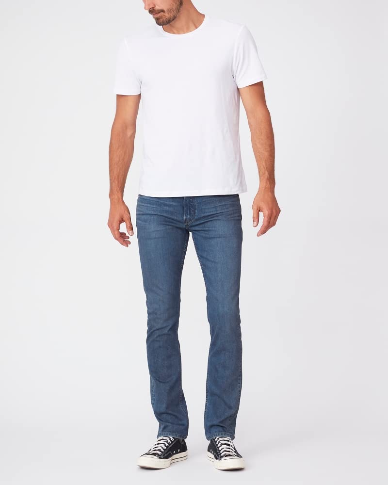 PAIGE Men's Lennox Slim Fit Stretch Denim Jeans - Saxton Wash, Size 34 | Comfortable & Stylish for Casual Wear, Office, and Night Out