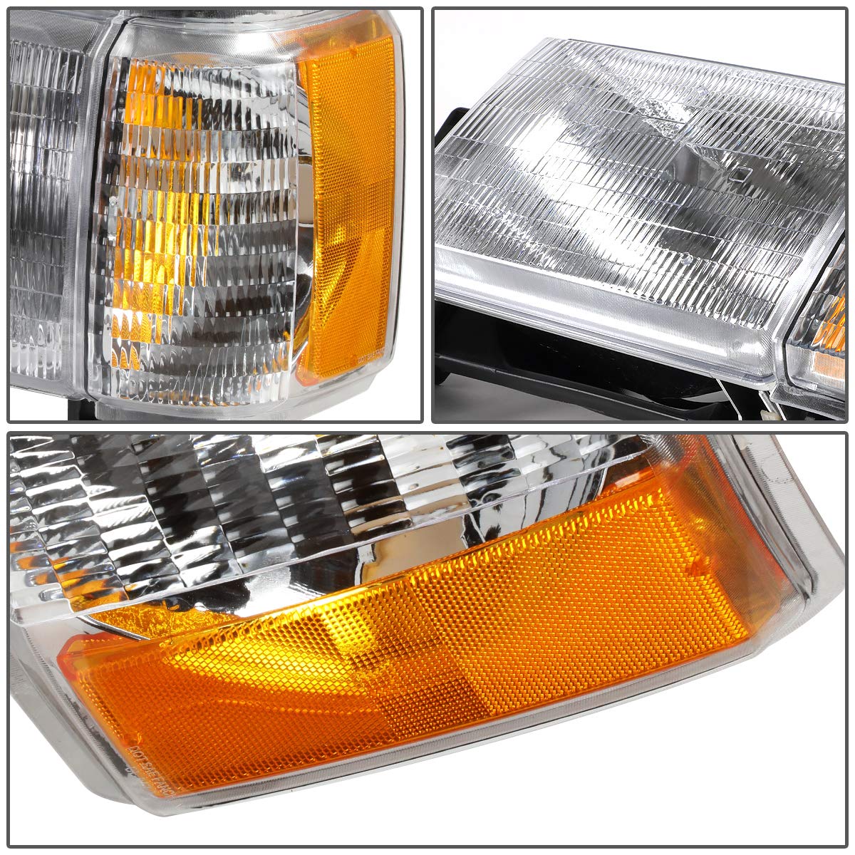 Ford Bronco F-150 Headlights Assembly 1987-1991 Replacement - Halogen OE Style for Off-Road & Night Driving