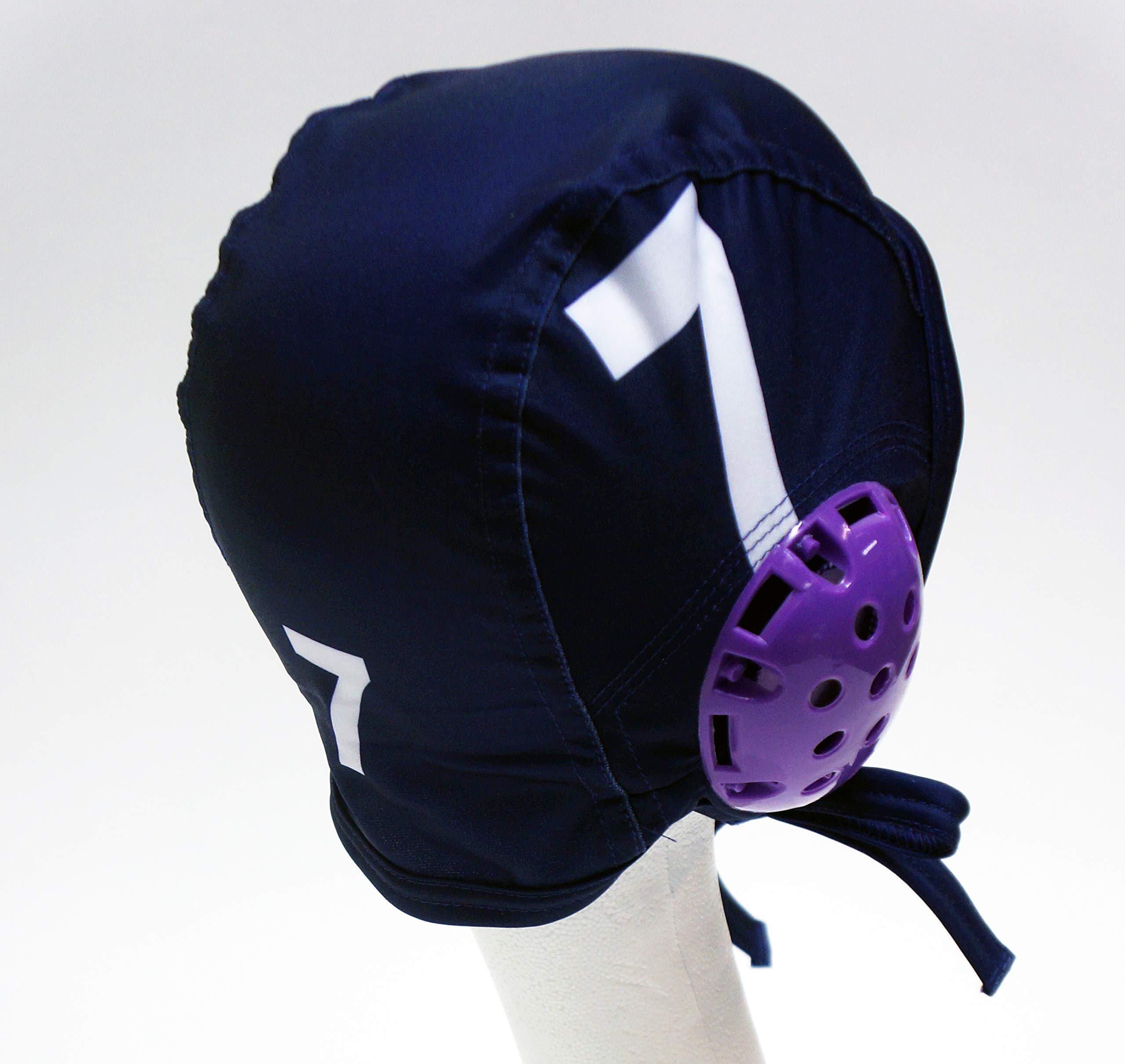 Premium Water Polo Swim Cap Set - 3-Pack with Printed Numbers | Durable & Comfortable for Competitive Play, Training & Swim Teams (Purple)