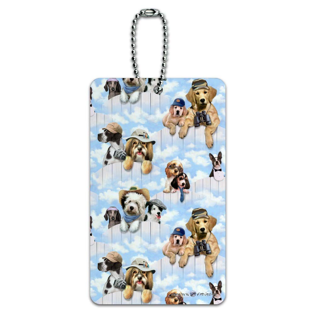 Dog Puppy Club Pattern Luggage Tag - Cute Pet ID Tag for Suitcases & Carry-On Bags - Perfect for Travel Identification & Pet Accessories