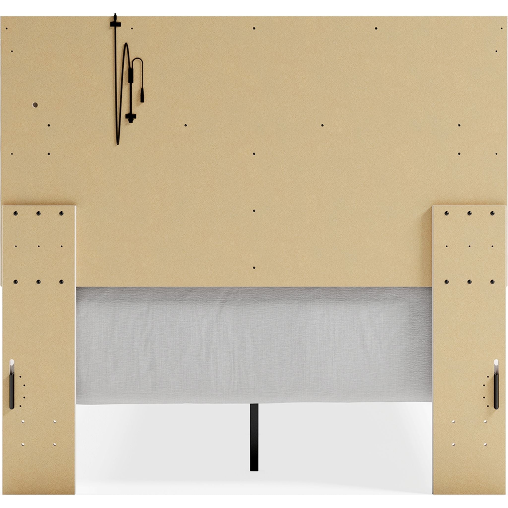 Altyra White Panel Bed Frame - Queen Size, Modern Platform Bed with Upholstered Headboard for Bedroom Decor
