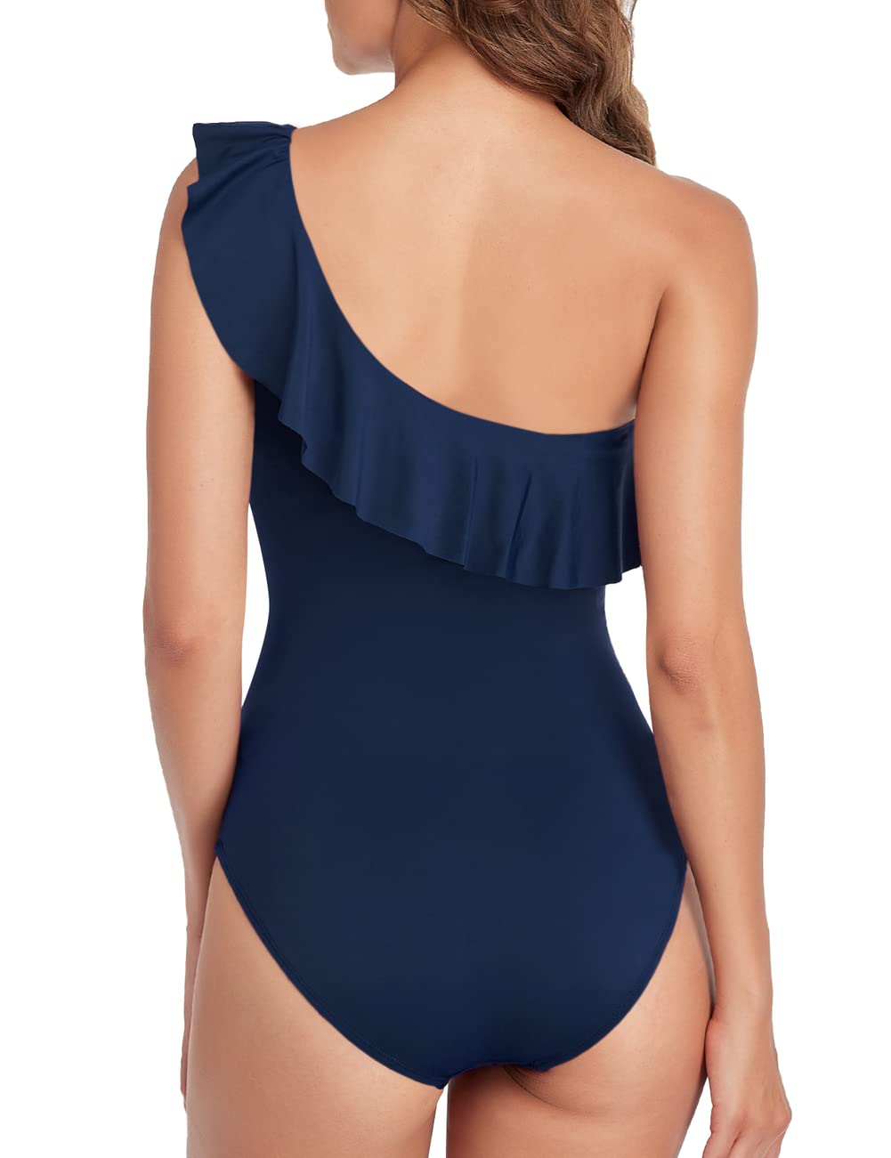 Hilor Women's One Piece Swimsuit Tummy Control Asymmetric One Shoulder Bathing Suit - Perfect for Beach Vacations, Pool Parties & Summer Getaways