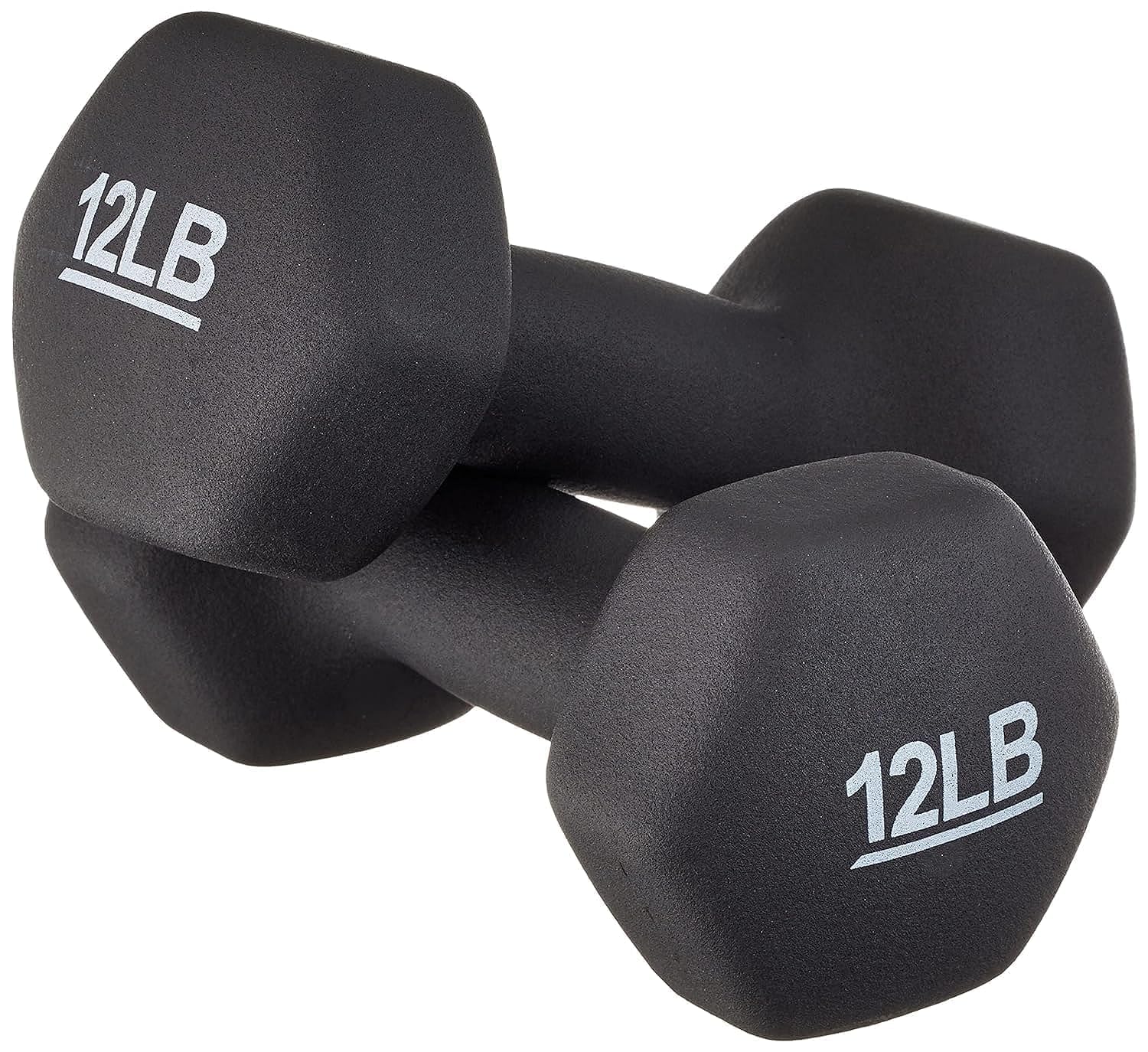 Amazon Basics Neoprene Dumbbell Hand Weights - 2/5/10/15/20 lbs Set for Home Gym, Strength Training & Fitness Workouts - Non-Slip Grip for Women & Men - Perfect for HIIT, Yoga & Weight Lifting