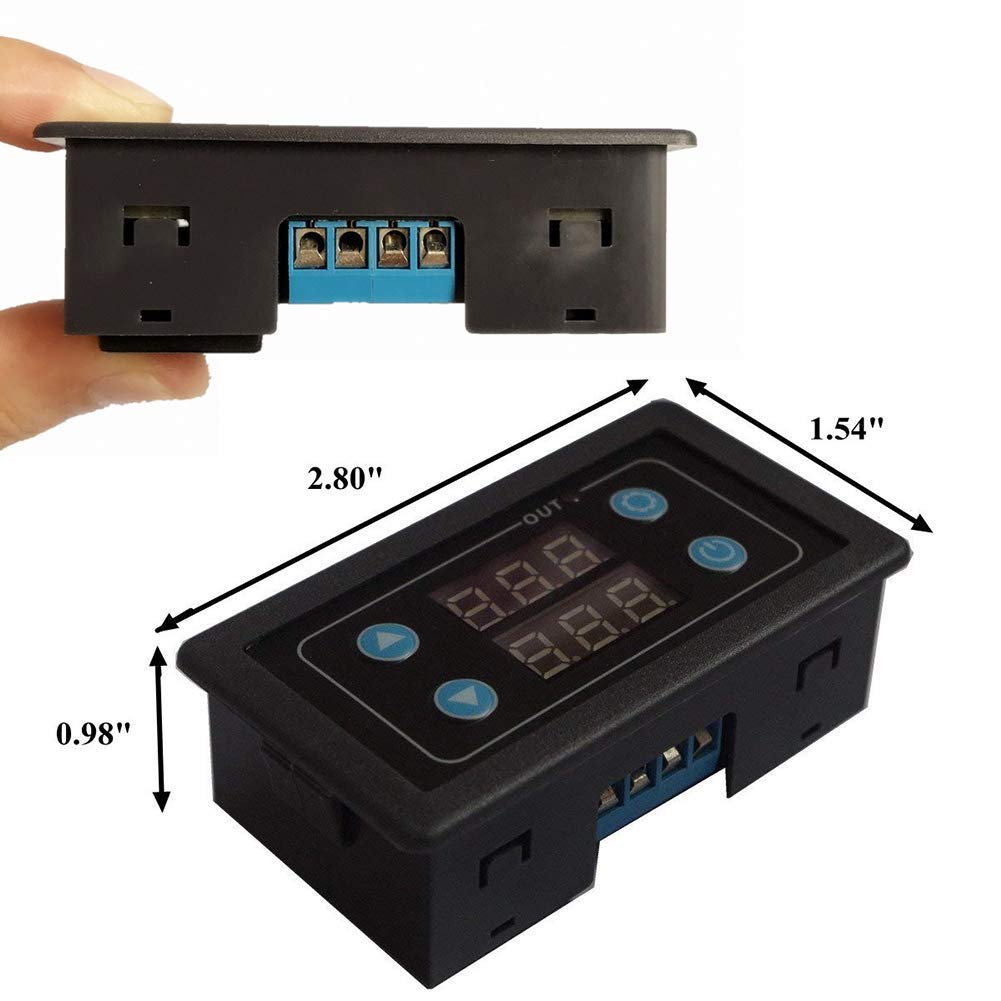 Icstation Digital Timer Relay Switch Module - 0ms to 999h Adjustable Time Delay, AC 85V-265V, LED Display, 110V/120V Compatible - Perfect for Home Automation, Lighting Control & Industrial Equipment