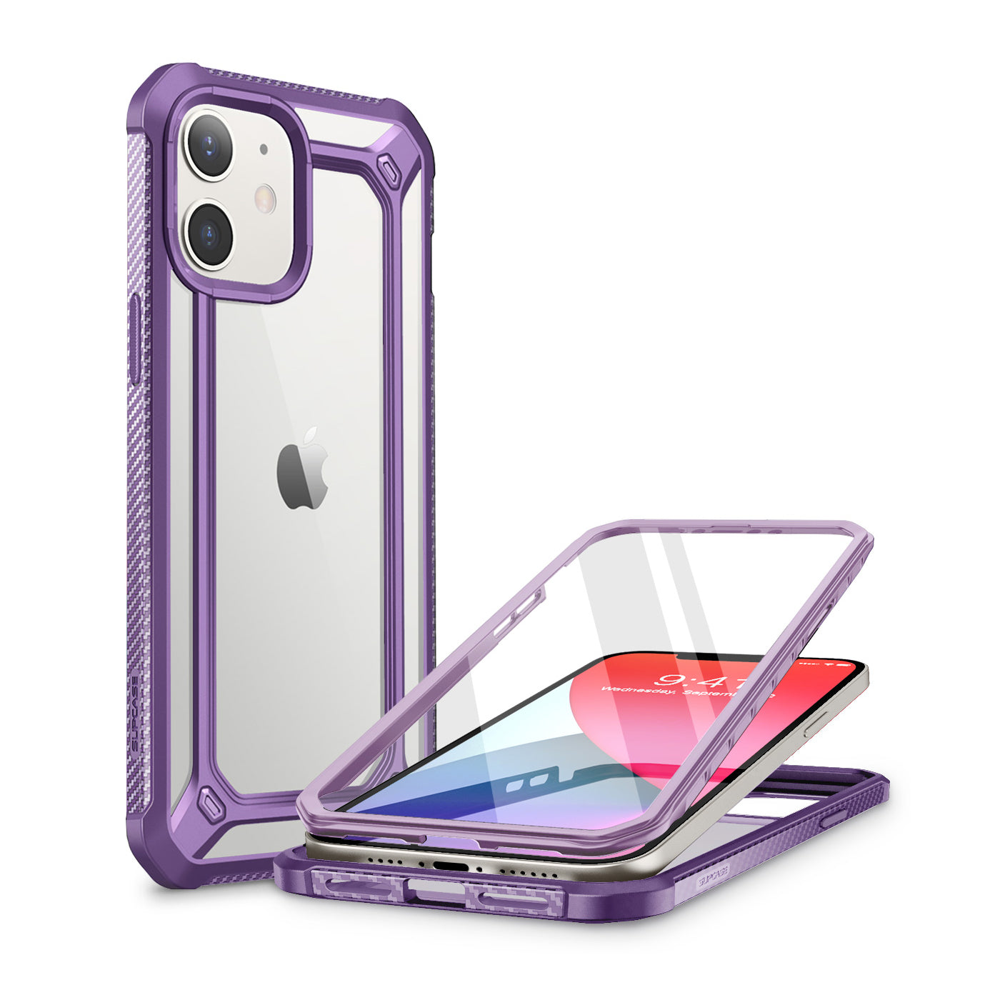 iPhone 12 mini 5.4 Inch Unicorn Beetle Pro Case with Built-in Screen Protector - Shockproof Slim Clear Purple Cover for Women & Men | Perfect for Outdoor Activities, Travel & Daily Protection