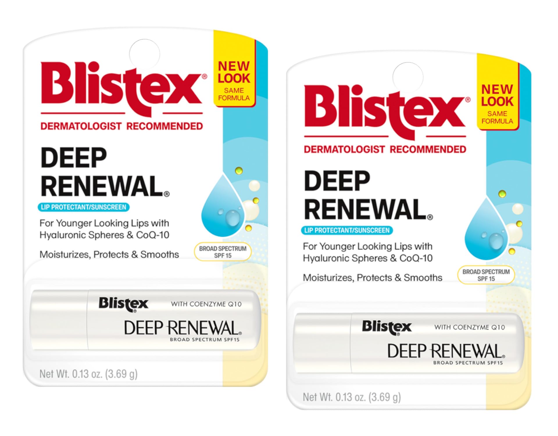 Blistex Deep Renewal Lip Protectant SPF Balm – 2 Pack (0.13 oz Each) | Moisturizing & Sun Protection for Dry, Chapped Lips – Perfect for Outdoor Activities, Hiking & Winter Care