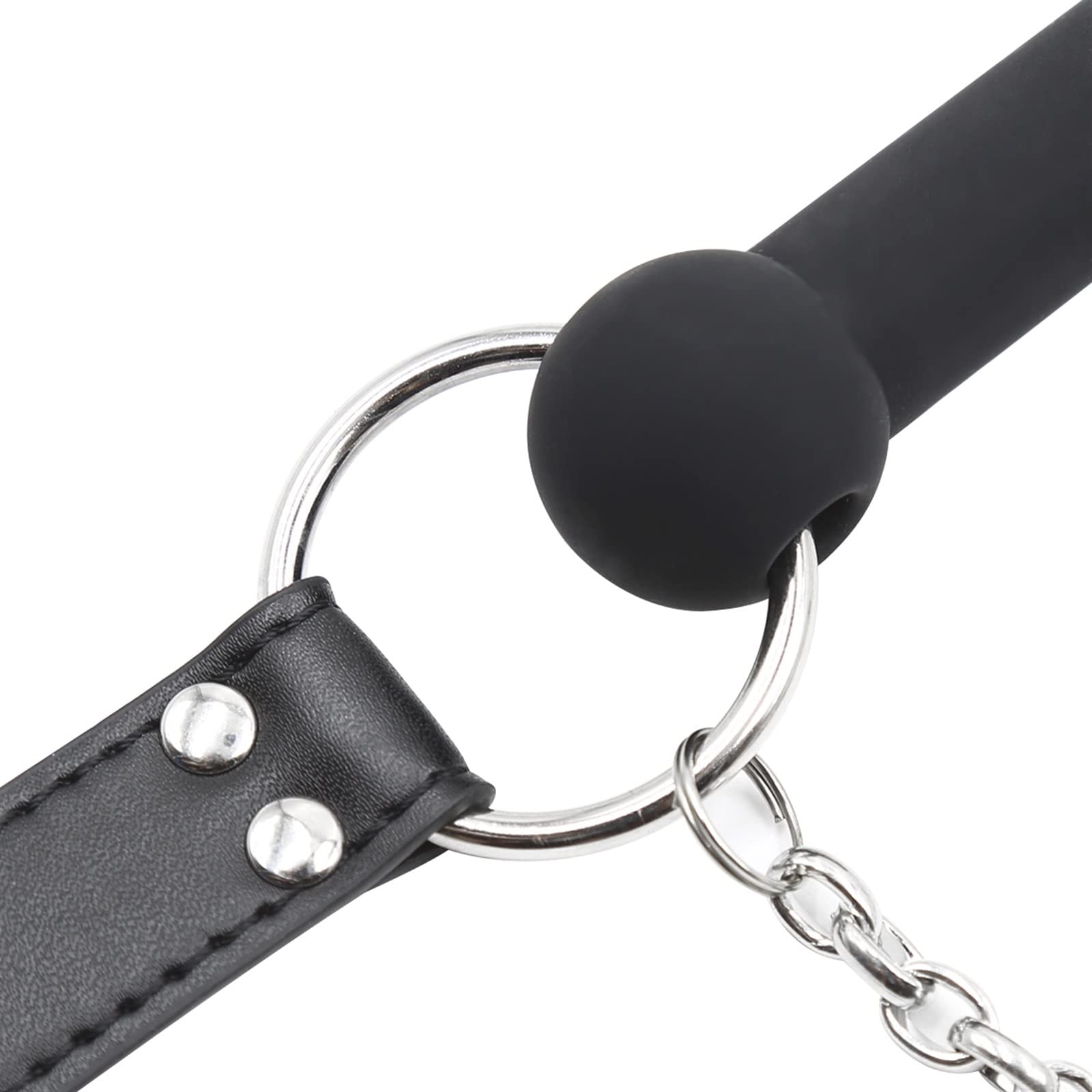Premium Black Leather BDSM Harness with Silicone Dog Bone Ball Gag & Leash - Adjustable Adult Bondage Gear for Couples Play, Roleplay, and Flirting - Sensual Sex Toy for Spicing Up Your Bedroom Games (Black with Leash) - Perfect for BDSM Enthusiasts, Couples Looking to Explore Kink, and Adult Roleplay Scenarios
