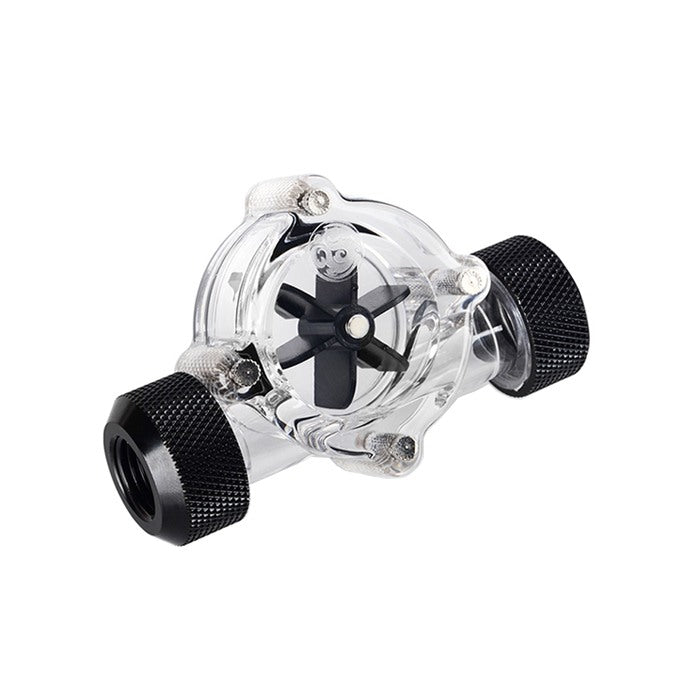 Bitspower Matt Black Flow Indicator - High Performance Water Cooling Flow Meter for PC Liquid Cooling Systems - Perfect for Gaming Rigs and Custom PC Builds