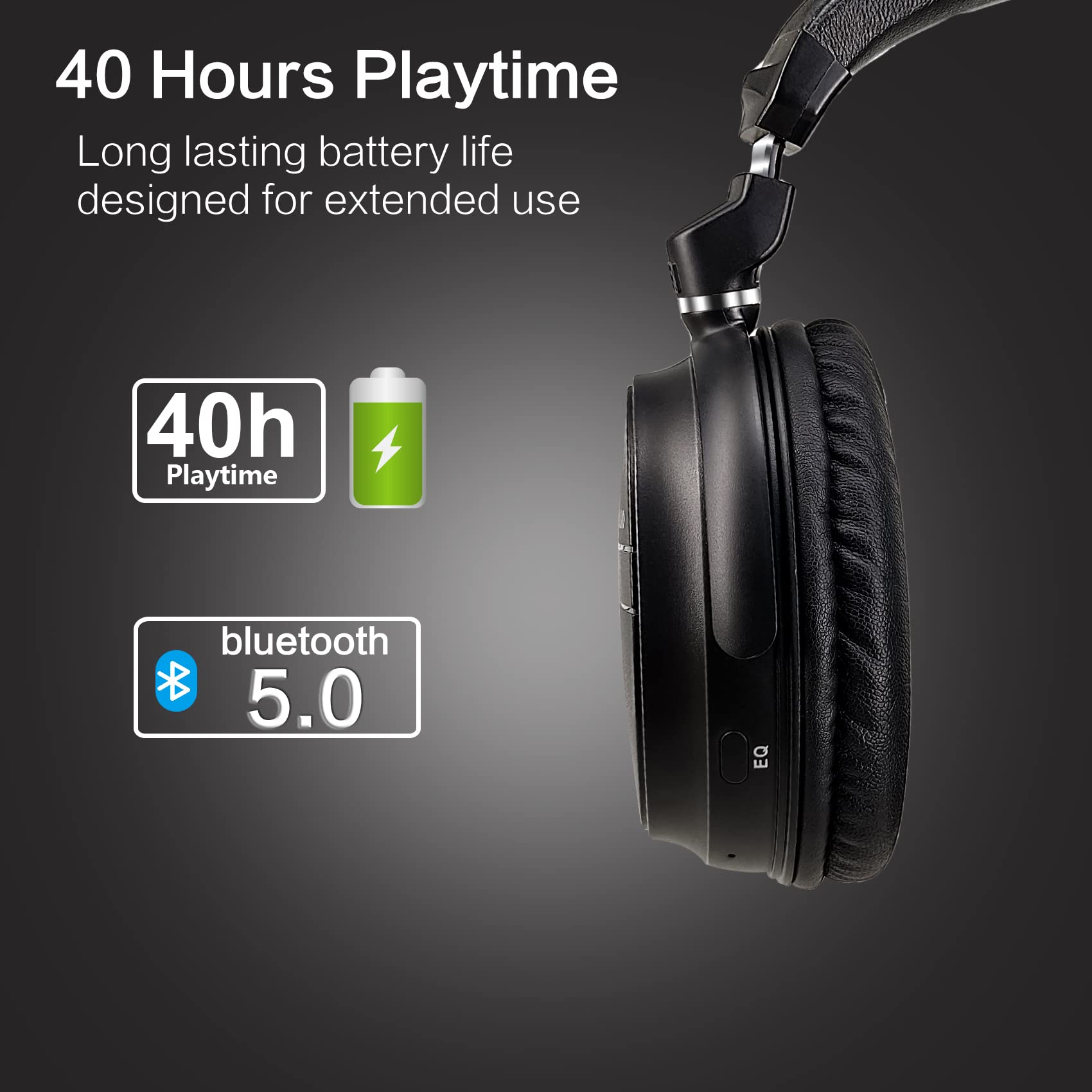 SIMOLIO Bluetooth Wireless Headphones with Dialogue Mode, aptX Low Latency & HD Audio, 3.5mm AUX Cable, Built-in MIC & Volume Control, 40H Playtime - Perfect for Gaming, Movies, and Phone Calls