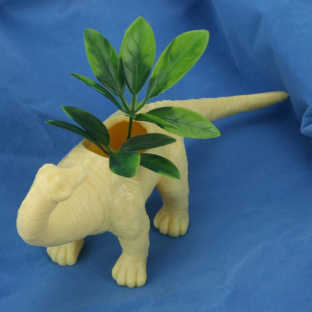 Dinosaur Succulent Planter Pot - Cute Animal Flower Pot for Cactus & Succulents, Yellow Home & Garden Decor for Indoor Plants, Windowsill, Office Desk Decor