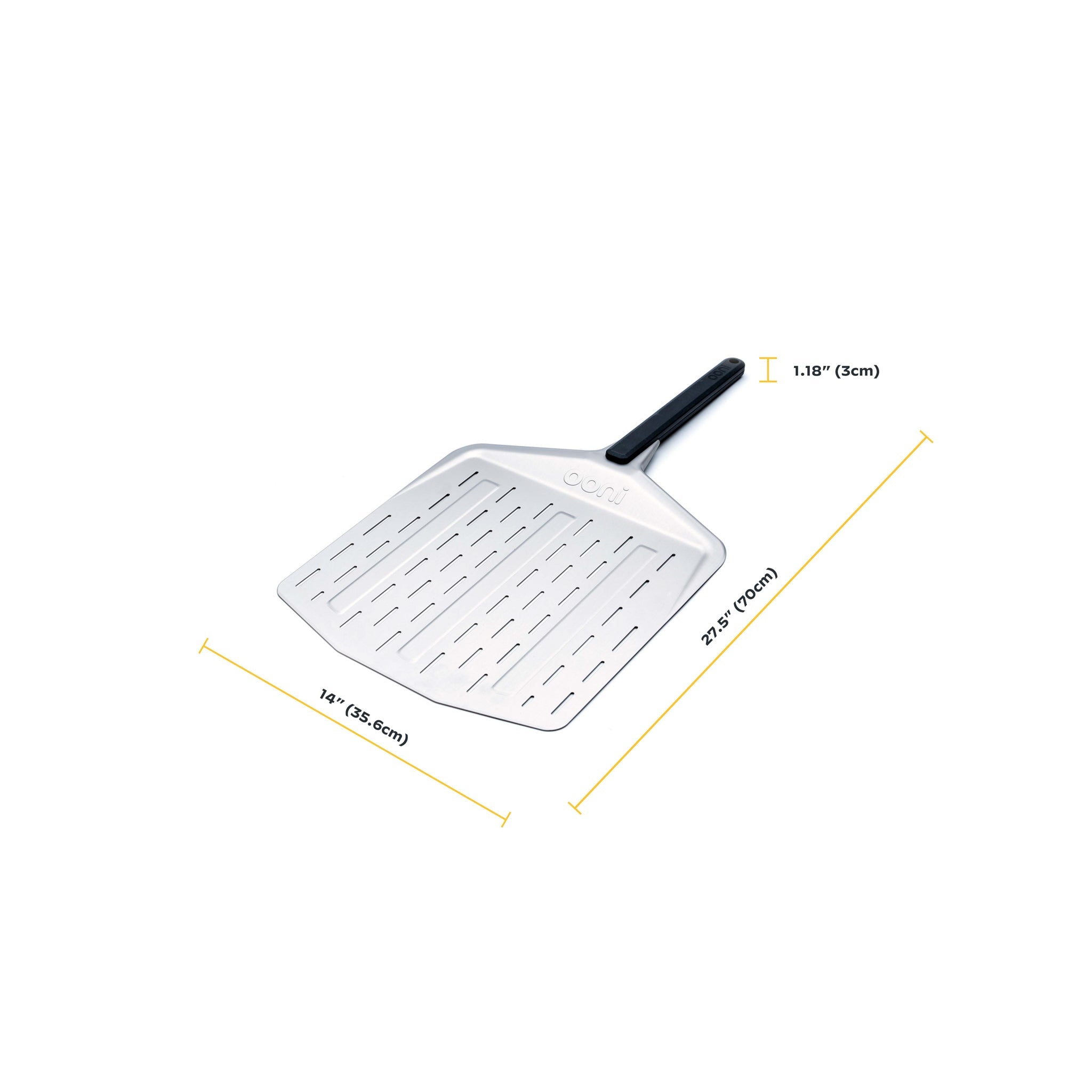 Ooni Perforated Pizza Peel - Premium Aluminum Pizza Paddle for Outdoor Wood Fired Ovens - Perfect for Neapolitan & Artisan Pizza Making at Home or Restaurant Use