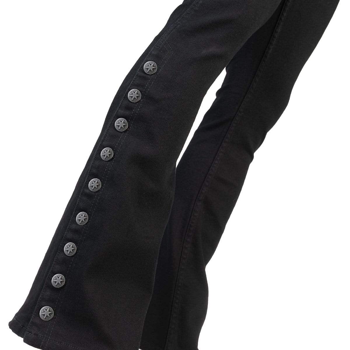 Wornstar Hellraiser Side Button Jeans for Men - Black Distressed Denim Pants with Unique Button Details | Perfect for Casual Wear, Street Style & Night Out