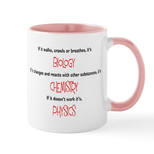 White/Pink Inside - Funny PHYSICS 1 Mugs