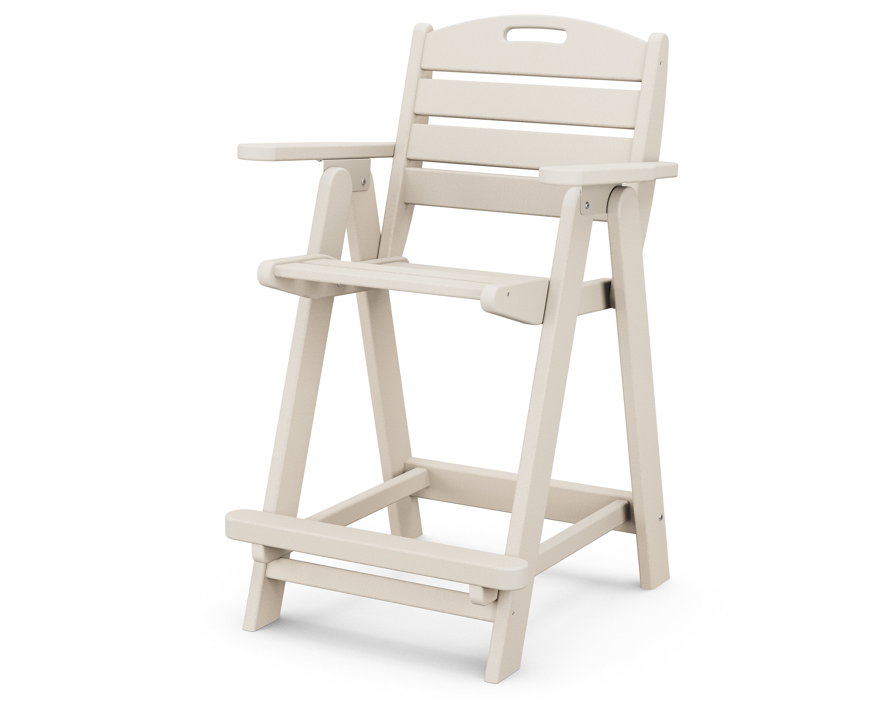 POLYWOOD Nautical Counter Height Bar Stool - Outdoor Waterproof Adirondack Chair for Patio, Deck, Poolside - Durable All-Weather Resin Material - Perfect for Beach House, Backyard, Restaurant Dining