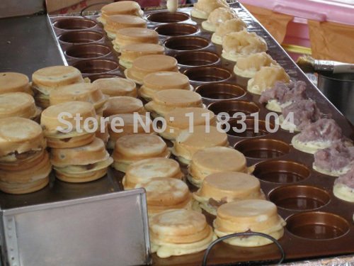 220V Electric Mini Dorayaki Maker - Japanese Red Bean Pancake Machine with Non-Stick Iron Mold for Home, Cafe & Street Food Business