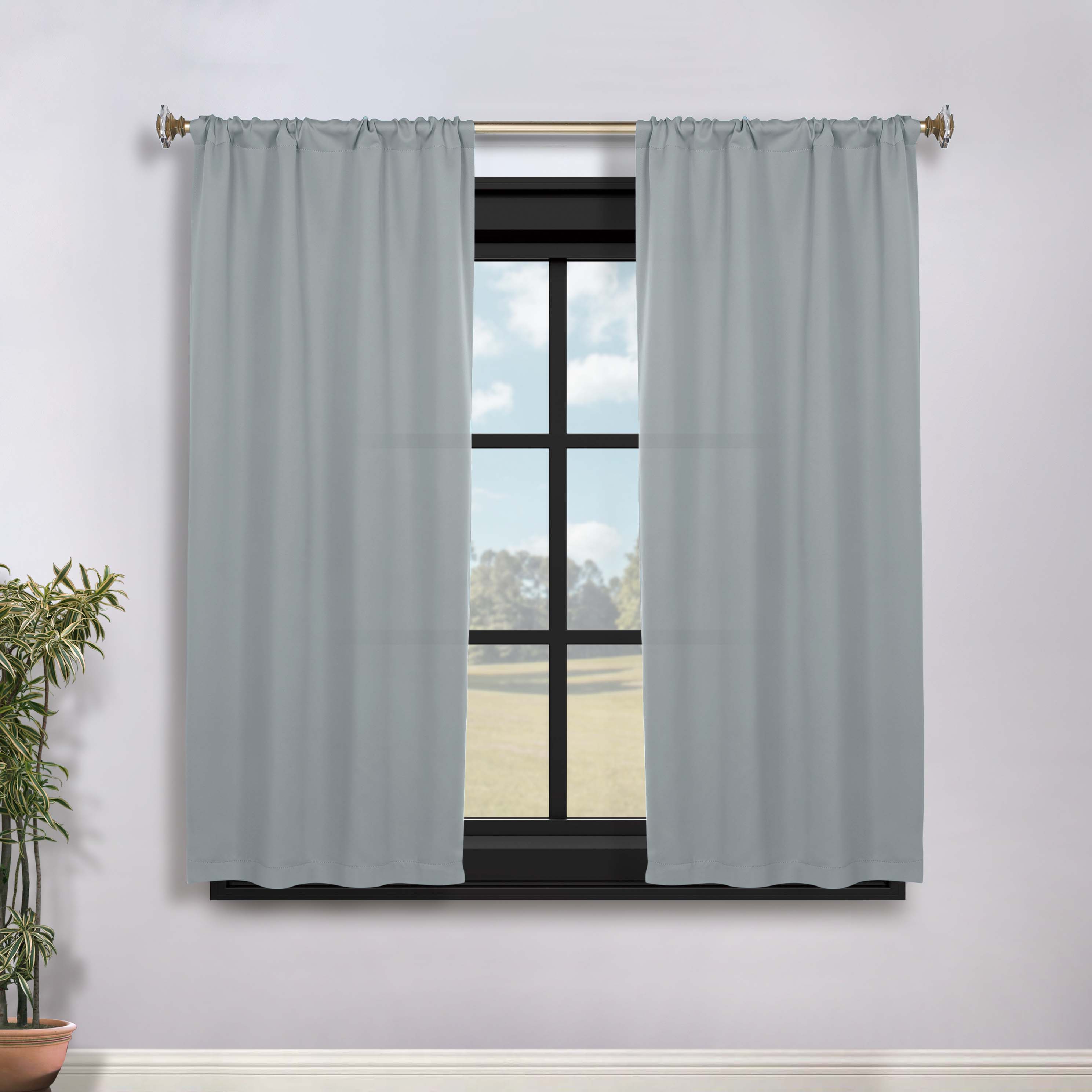 Machine Washable Blackout Curtains Set of 2 - Solid Color Room Darkening Window Drapes for Bedroom, Living Room & Nursery - Noise Reducing & Energy Efficient