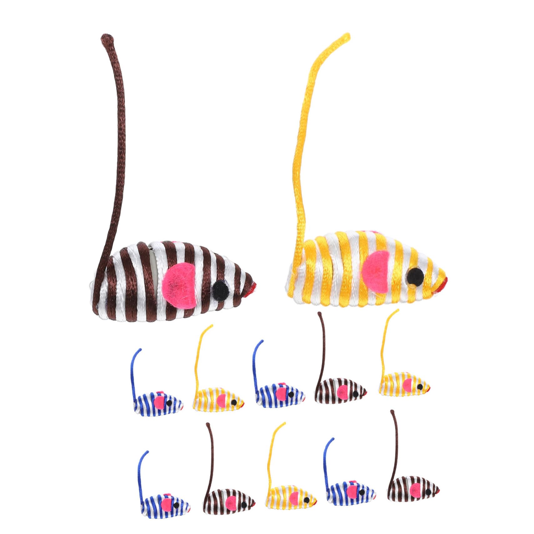 12pcs Cute Plush Cat Toys - Interactive Teasing Mice for Kittens, Chew & Bite Toys for Indoor Cats - Perfect for Playtime, Training & Stress Relief (Great for Small Spaces & Travel)