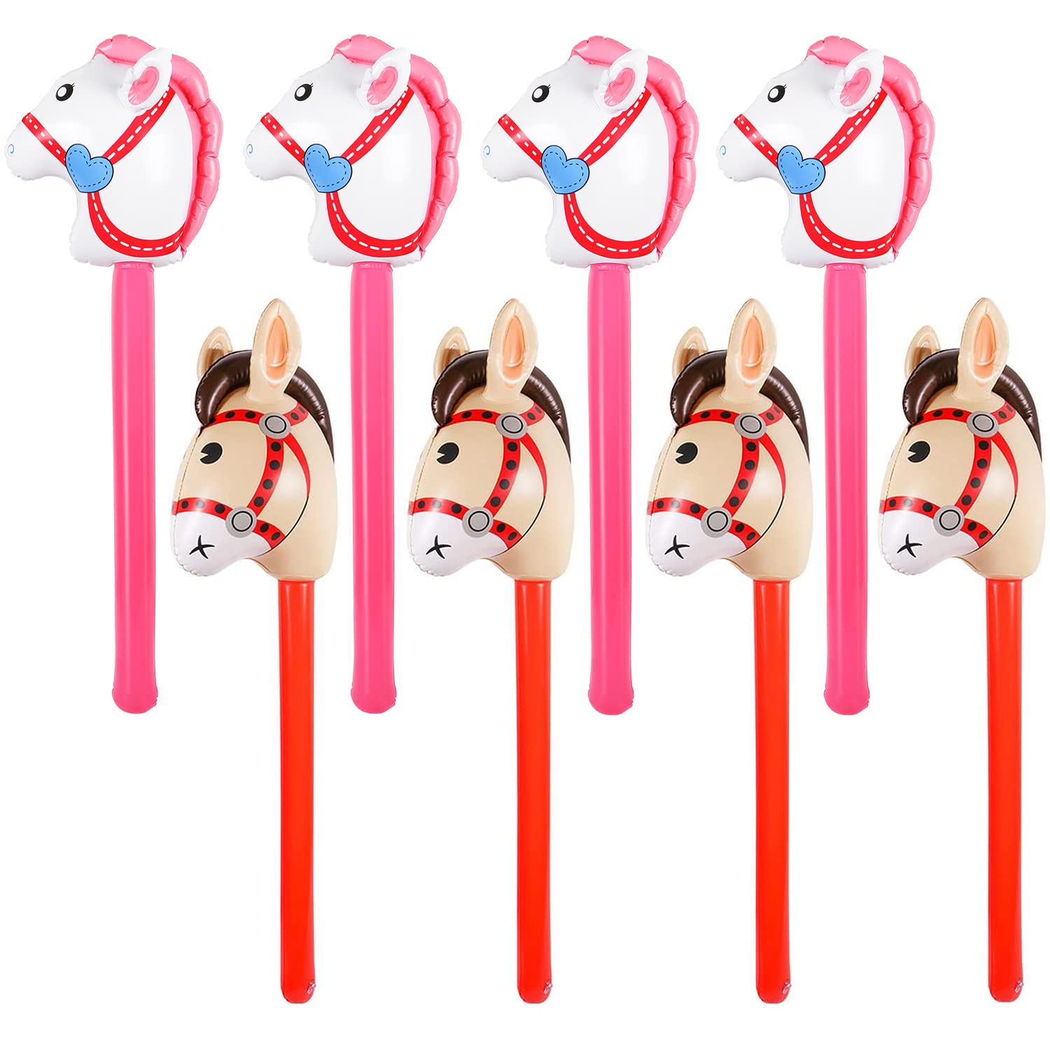 8-Piece Inflatable Stick Horse Set - 37