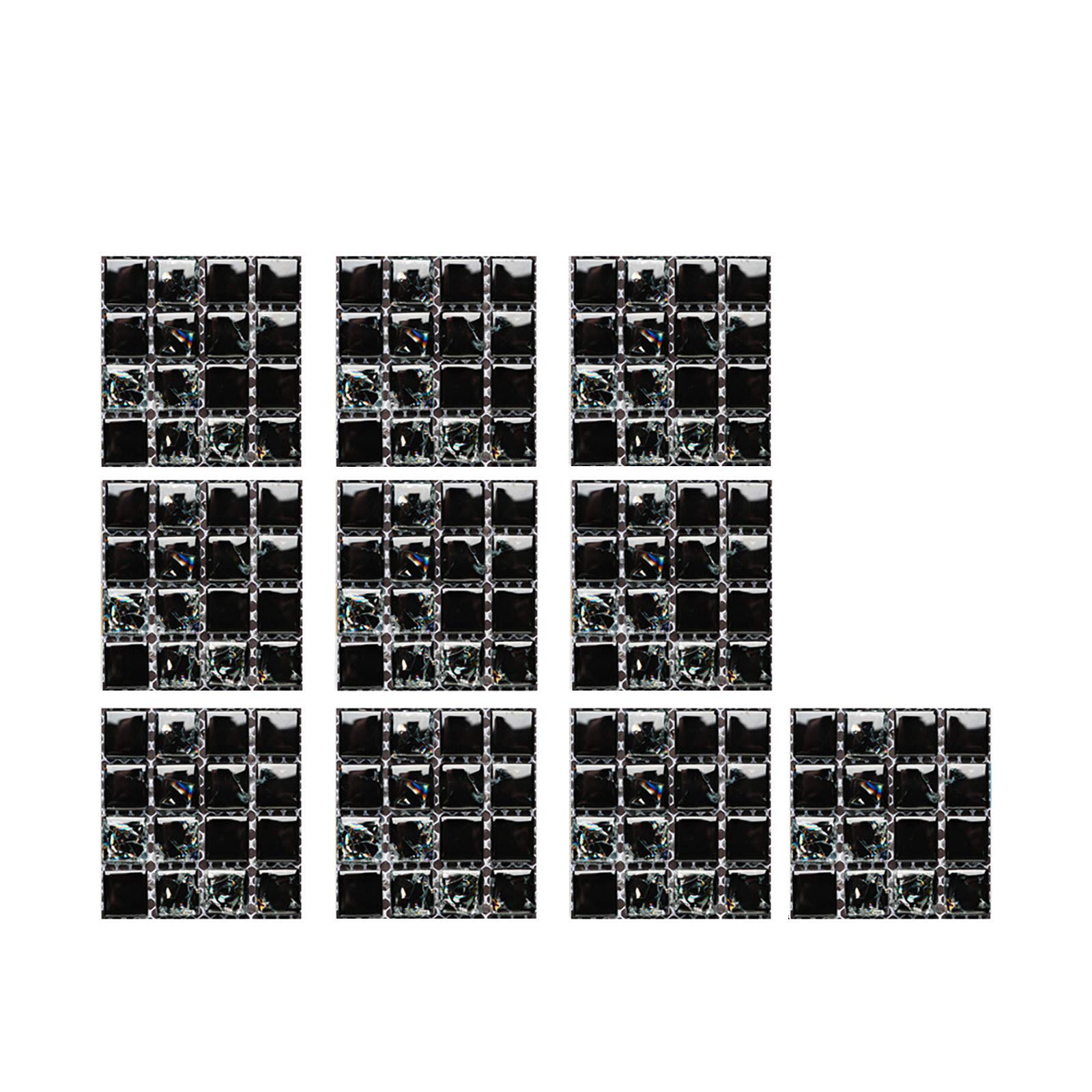 10-Piece 3D Crystal Tile Stickers - Waterproof Self-Adhesive Wall Decals for DIY Home Decor, Bathroom, Kitchen & Living Room - Fashionable Personality Stickers (As Shown)