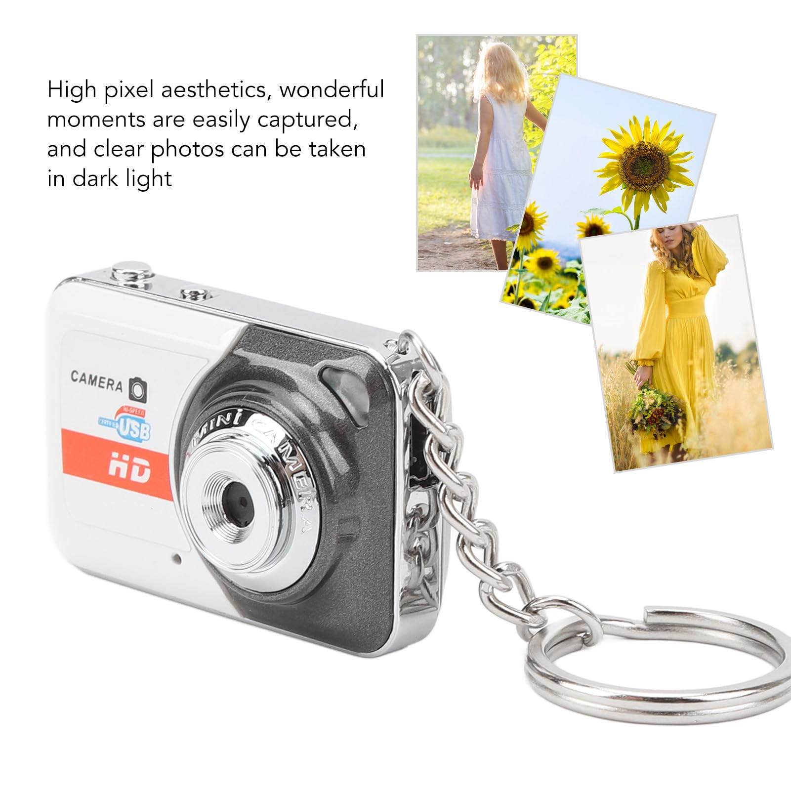 Mini HD Thumb Camera - Portable Motion Detection Video Recorder with 32GB Card Support | Fashion Point & Shoot Digital Camera for Teens, Students & Kids (Silver Gray) | Perfect for Travel, Vlogging & Home Security