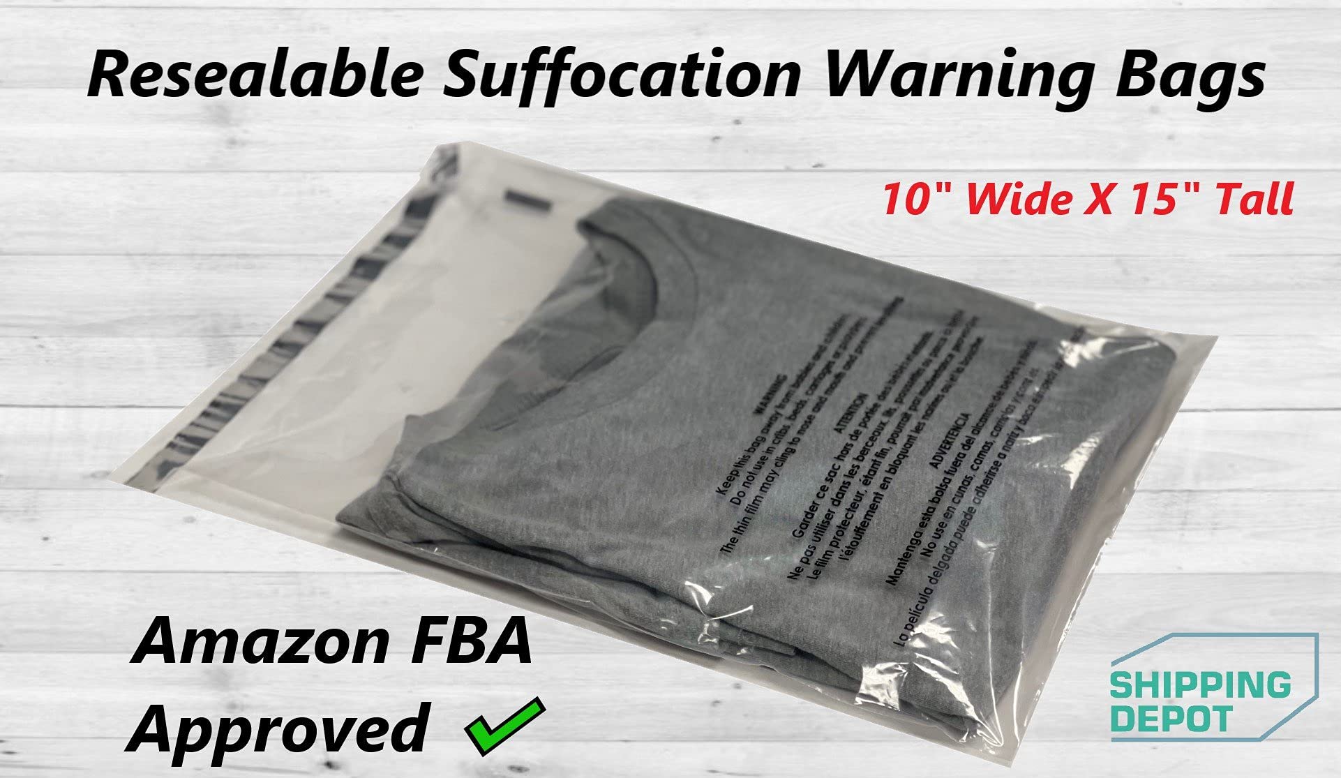 Secure Seal Self-Sealing Suffocation Warning Poly Bags 10x15 Inches - Clear Adhesive Packaging Bags for Amazon FBA, Storage & Retail | 2,000 Pack | Perfect for Shipping, Organizing & Product Protection