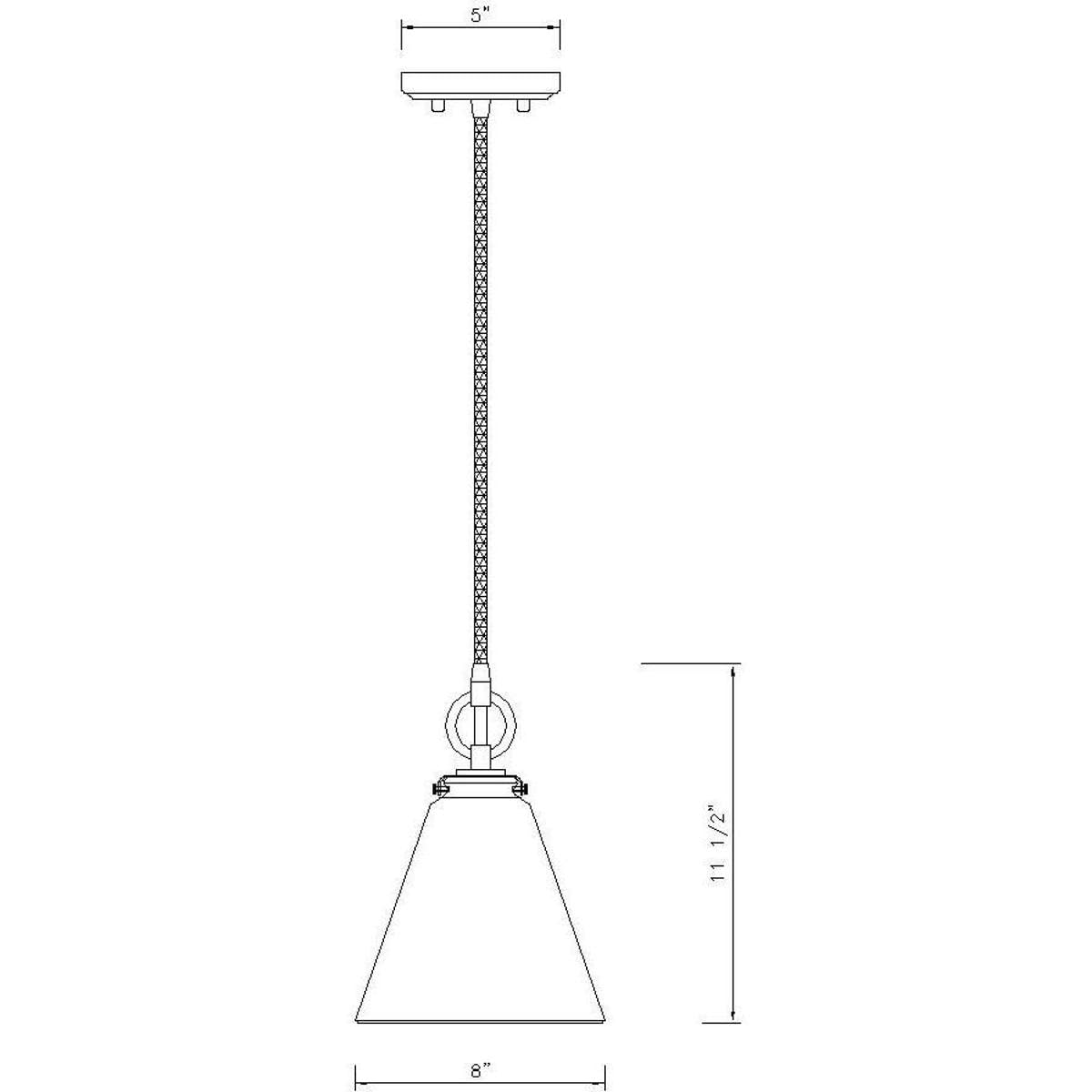 Z-Lite 3034P8-RB Harper 1-Light Pendant Light Fixture, 100W Rubbed Brass Finish - Perfect for Kitchen Island, Dining Room, or Entryway Lighting