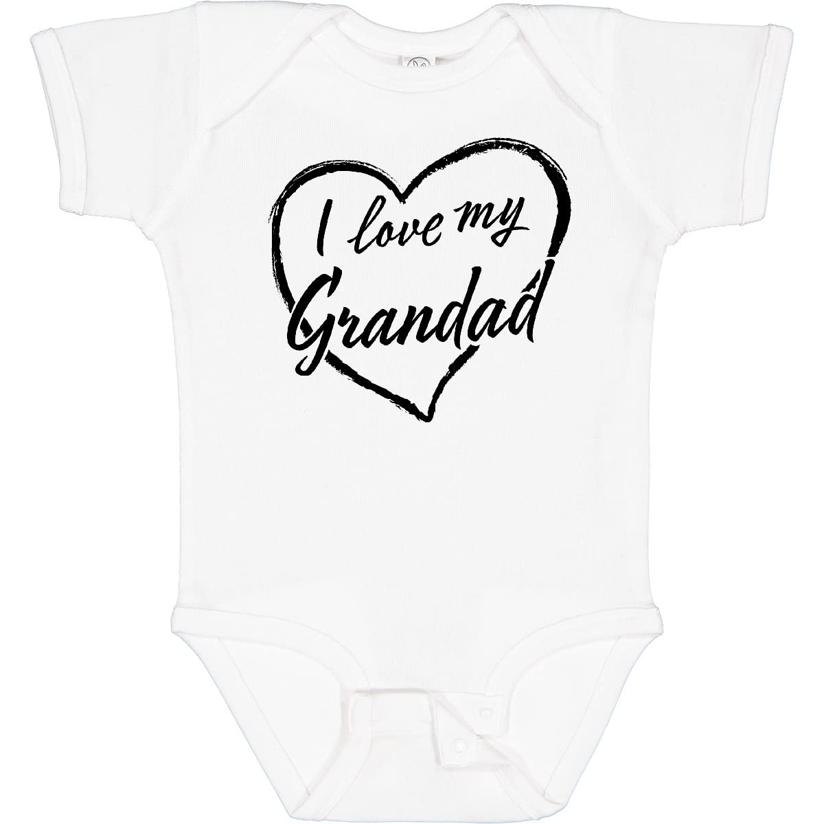 Inktastic I Love My Grandad Black Chalk Heart Baby Bodysuit - Cute Outfit for Grandparents Day, Family Photos & Special Occasions