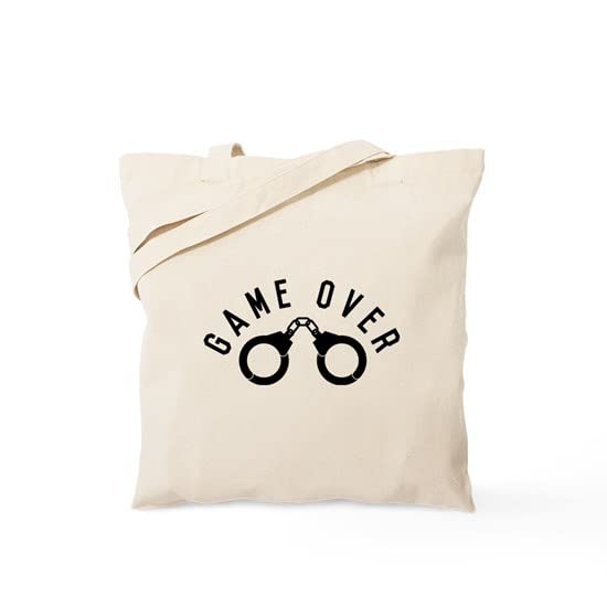 Game Over Tote Bag - Natural Canvas Reusable Shopping Bag for Groceries, Beach & Work | Eco-Friendly Cotton Tote with Durable Handles
