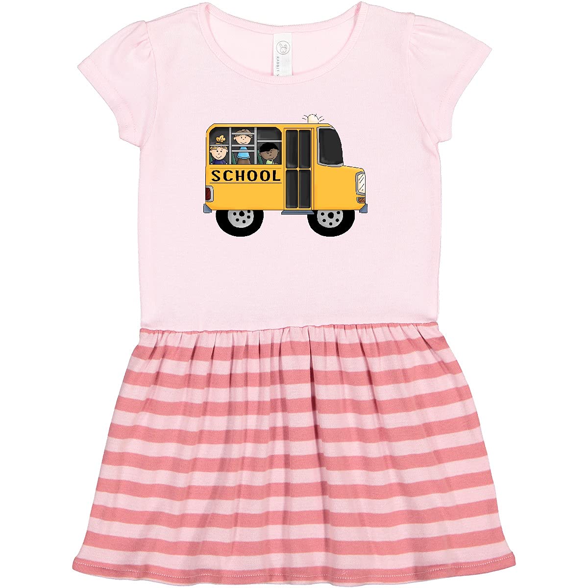 Inktastic School Bus Toddler Dress - Cute Yellow Kids Outfit for Preschool & Playdates - Perfect for Daycare, Birthday Parties & Everyday Wear