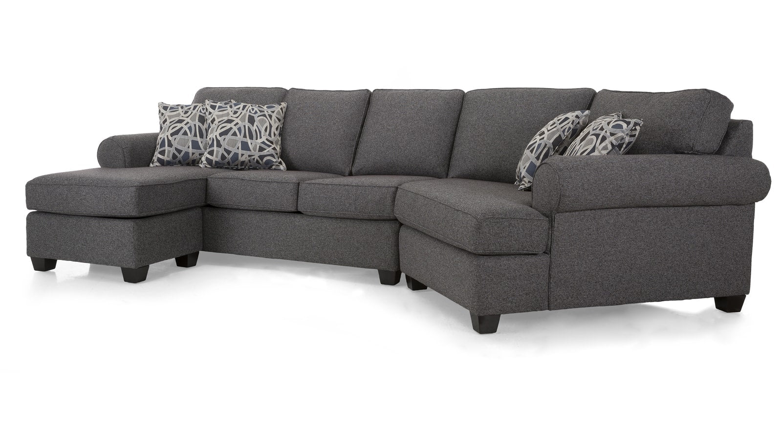 Classic Round Arm Sofa Collection - Modern Living Room Furniture for Home & Office - Comfortable Upholstered Couch with Soft Fabric - Perfect for Lounge, Family Room, and Small Spaces