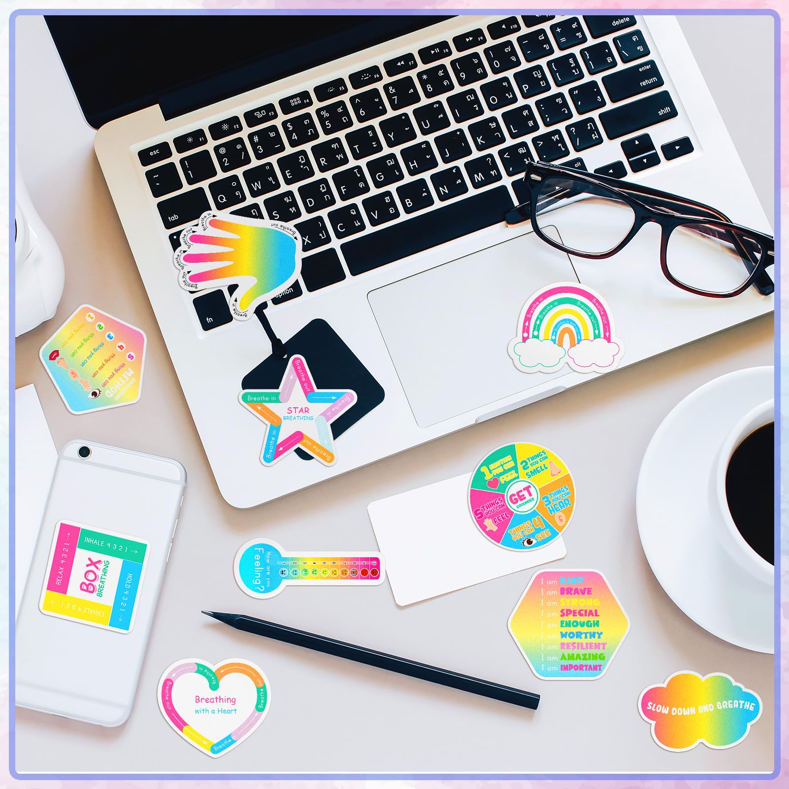 100 Pcs Sensory Strips for Anxiety Relief - Calming Mindfulness Fidget Stickers with Different Textures, Tactile Tape for Stress & Mental Health - Perfect for Adults Desk, Office, Classroom & Travel Use