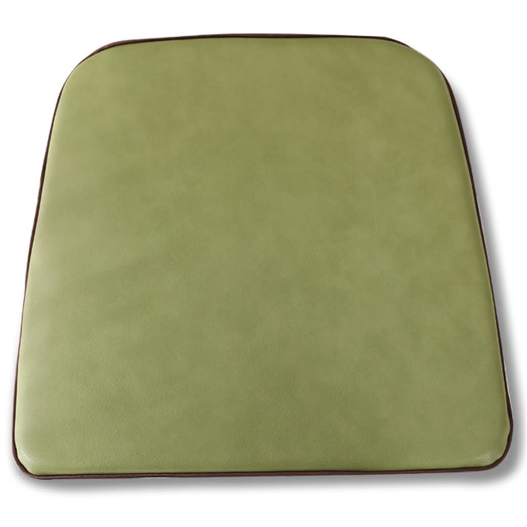 Premium Waterproof Leather Dining Chair Cushions - 2 Pack U-Shaped Non-Slip Kitchen Seat Pads (43x46cm, Green) for Comfortable Dining & Home Decor