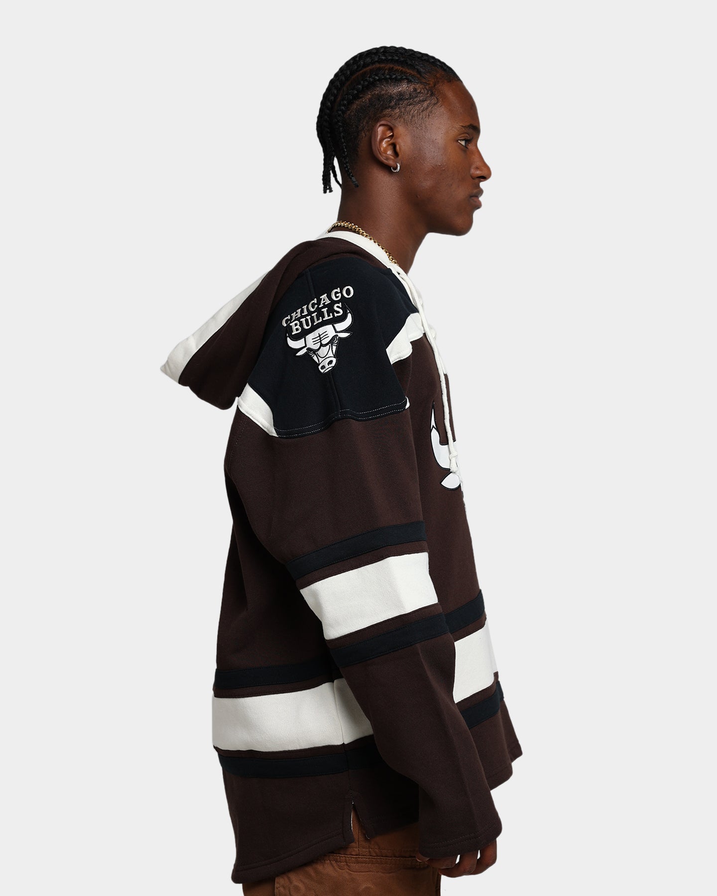 47 Brand Chicago Bulls Superior Lacer Hoodie Brown - Men's NBA Team Pullover Sweatshirt for Basketball Fans & Streetwear Fashion