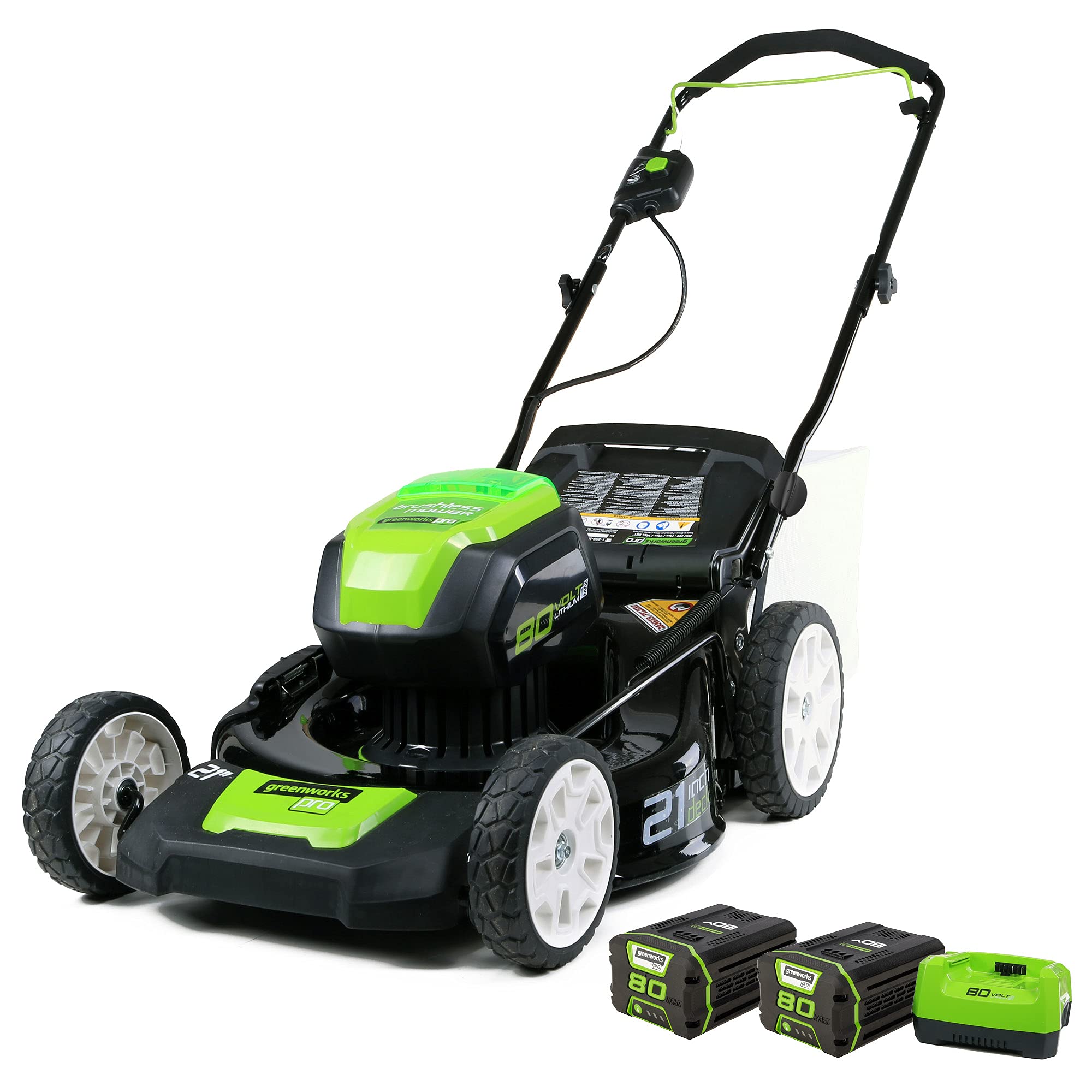 Greenworks Pro 80V 21-Inch Brushless Cordless Lawn Mower with 2.0Ah Battery & Fast Charger - Perfect for Medium to Large Yards, Quiet & Eco-Friendly Lawn Care Solution